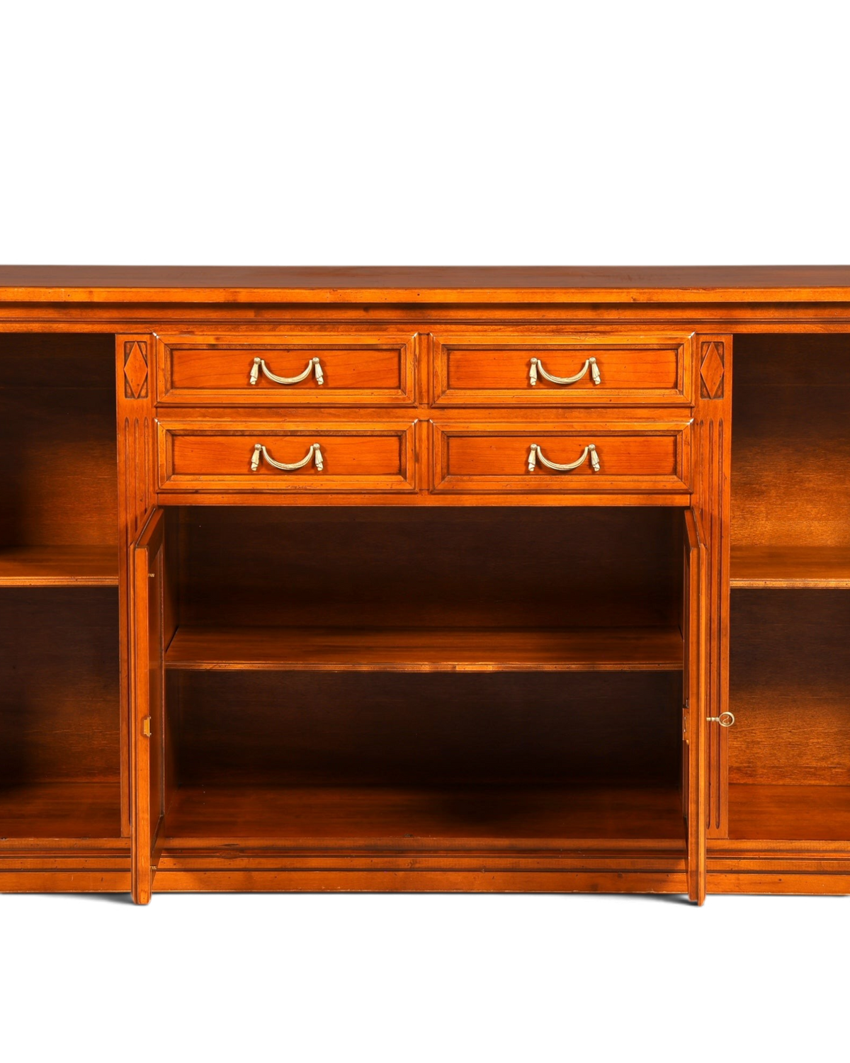 Hauptstadt Möblerei Selva Villa Borghese XXL Sideboard aus massivem Holz im Antik-Stil mit offenen Türen und Schubladen