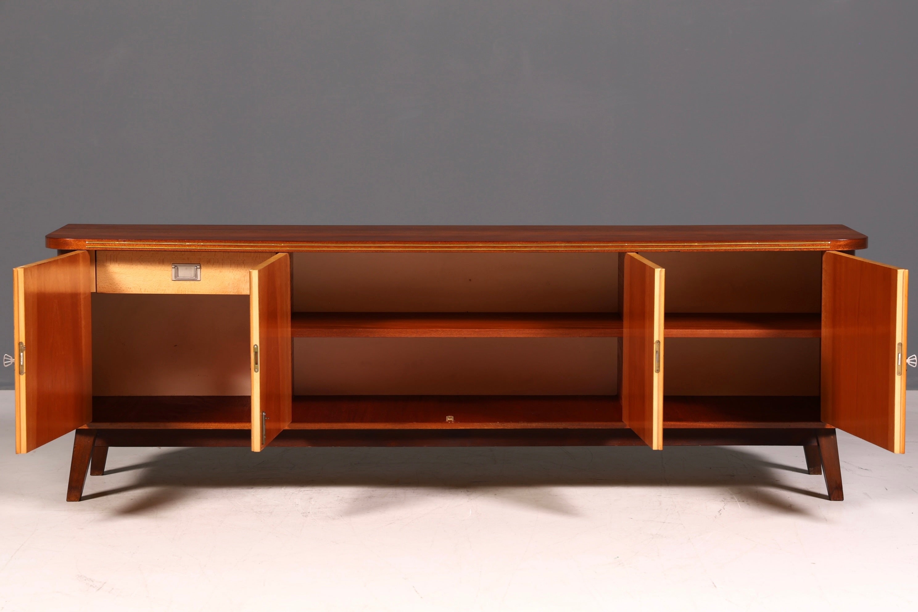 G135 Finish Schlichtes Mid Century Sideboard Vintage TV Kommode 60s Schrank Longboard Retro Lowboard