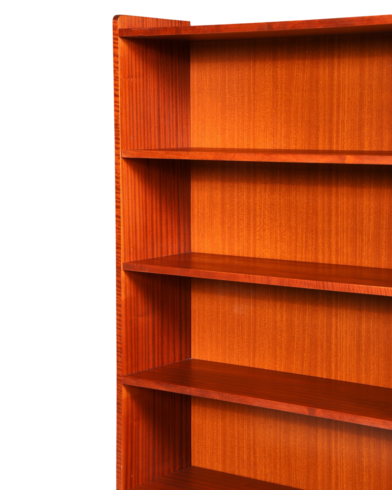 Hauptstadt Möblerei Mid Century Bücherregal aus massivem Holz mit schöner Maserung und höhenverstellbaren Einlegeböden
