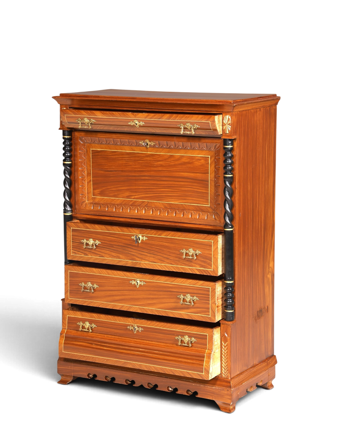Traumhafter Gründerzeit Sekretär Vertiko Highboard Louis Philippe Kommode um 1880