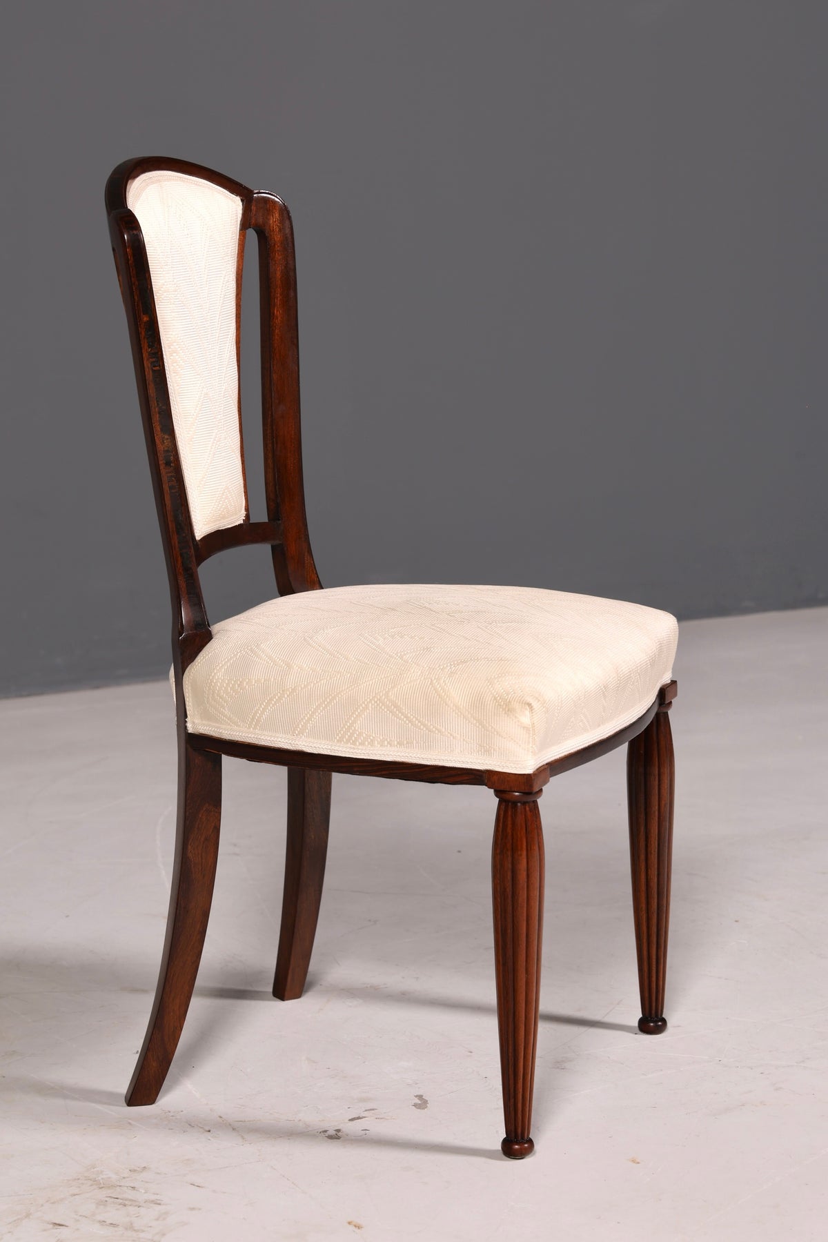 Elegante art-decostoel vintage eetkamerstoel secretairestoel gestoffeerde stoel armstoel keukenstoel 1 van 2