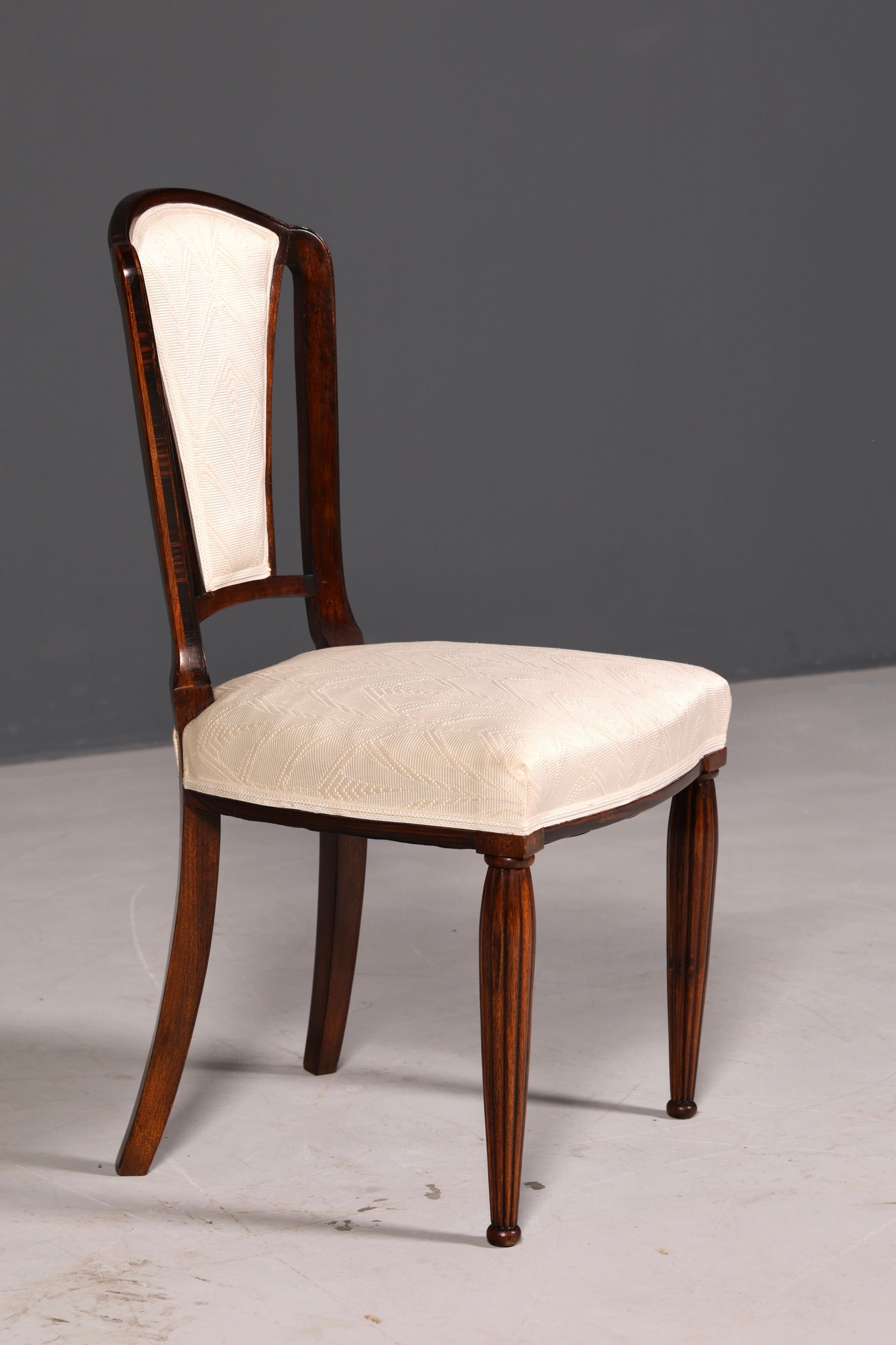 Elegante art-decostoel vintage eetkamerstoel secretairestoel gestoffeerde stoel armstoel keukenstoel 2 van 2