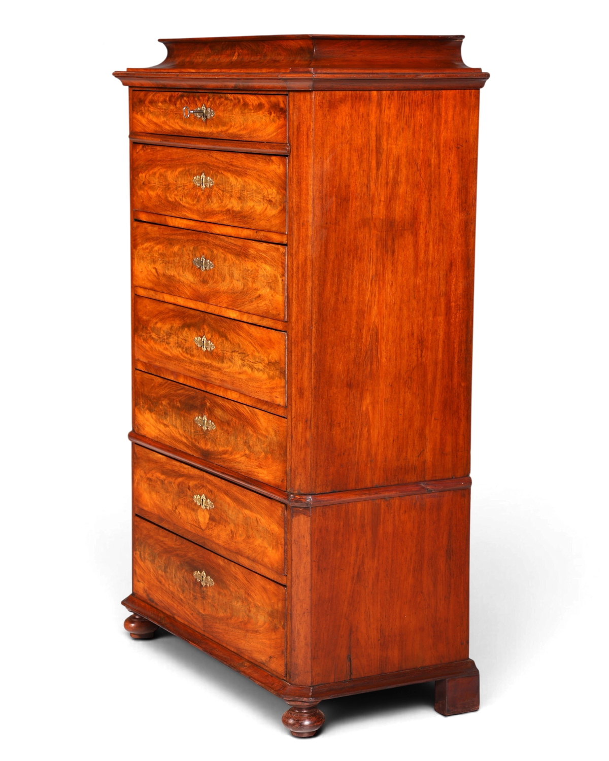 Wunderschöne Louis Philippe Chiffoniere um 1880 Gründerzeit Nussbaum Vertiko Schrank Semainier