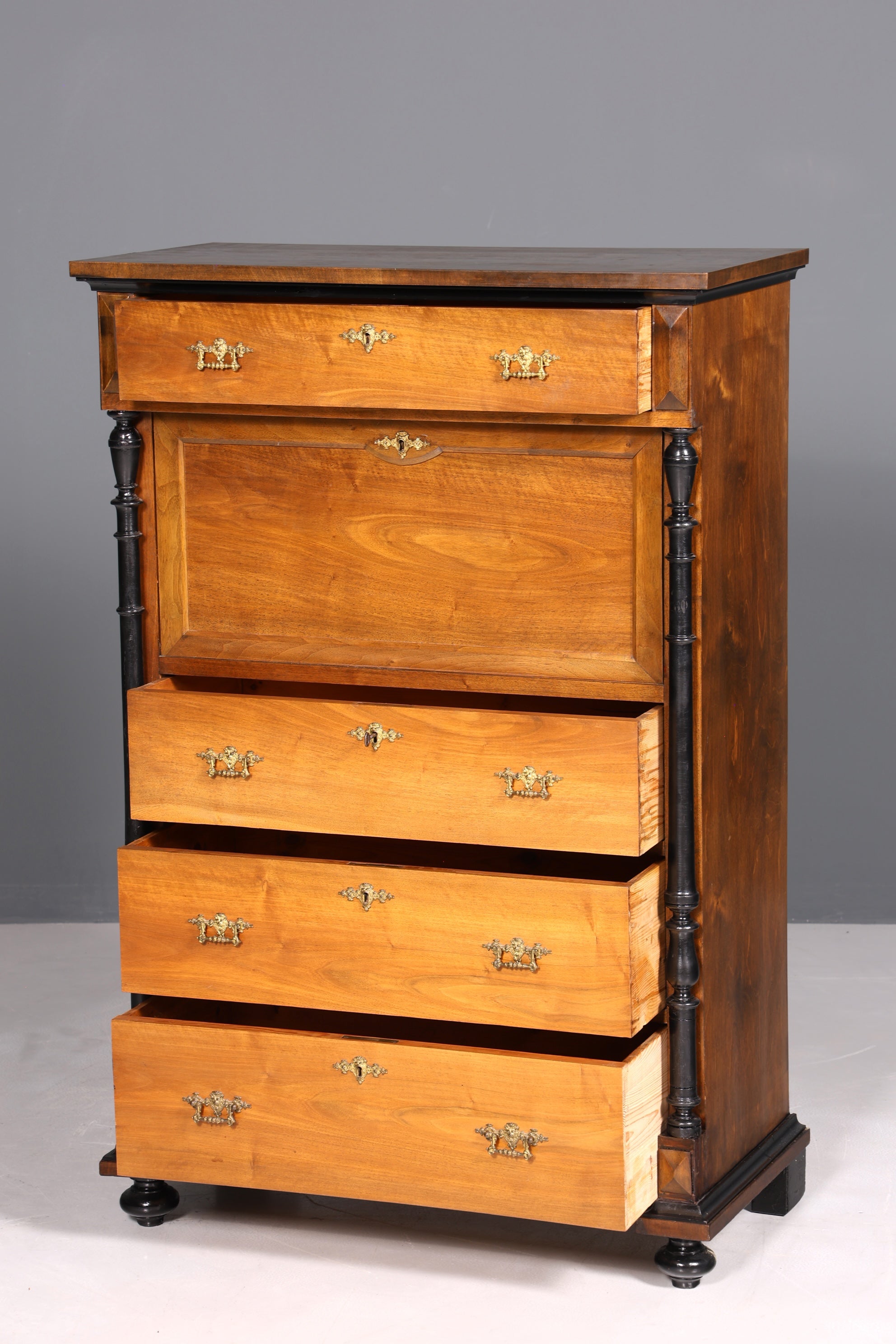 Traumhafter Gründerzeit Sekretär Vertiko Highboard Louis Philippe Kommode um 1880