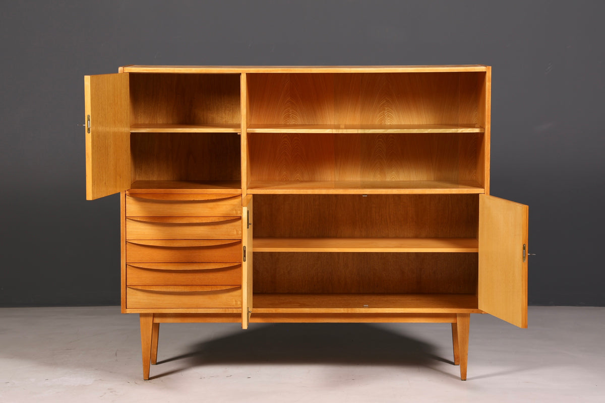 Prachtige originele Hellerau-kast, mid-century-vitrinekast, Franz Ehrlich 602, dressoir, boekenkast