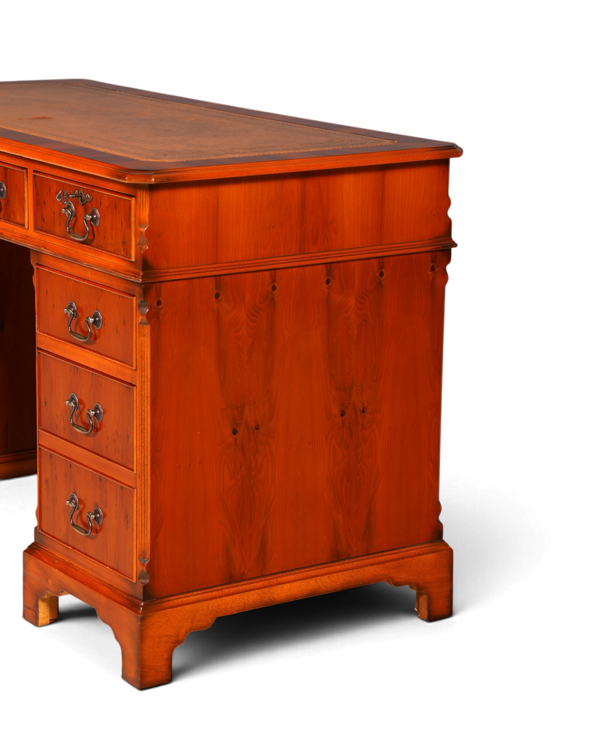 G616 Finish cm Wunderschöner Englischer Schreibtisch Englisch Eibe Desk Leder Auflage Antik Stil Bürotisch Office Desk (Kopie)