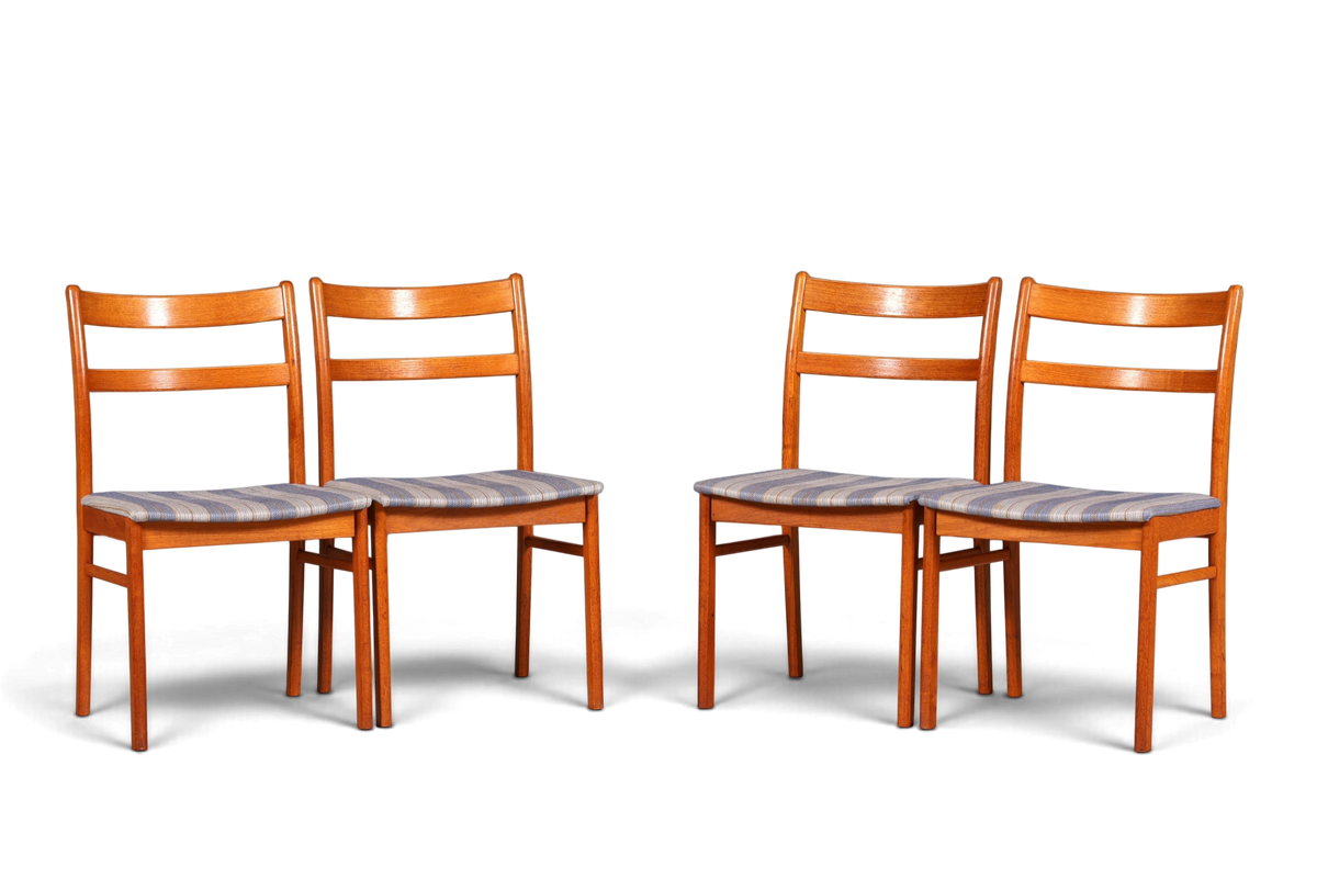G403 Finish cm 4x Mid Century Teak Holz Stühle Made in Denmark Retro Stuhlset Danish Design Küchenstühle (Kopie)