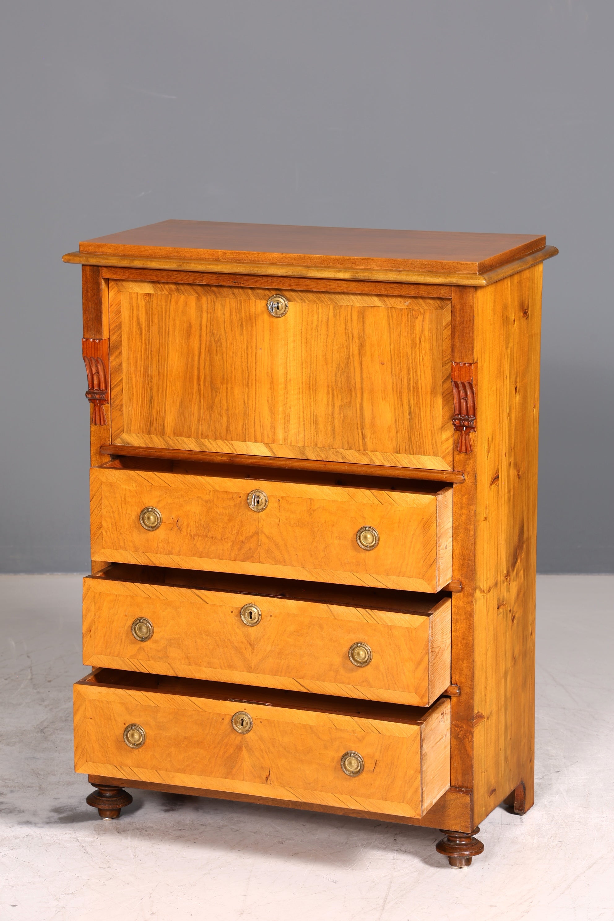 Wunderschöner Gründerzeit Sekretär Vertiko Highboard Louis Philippe Kommode um 1880