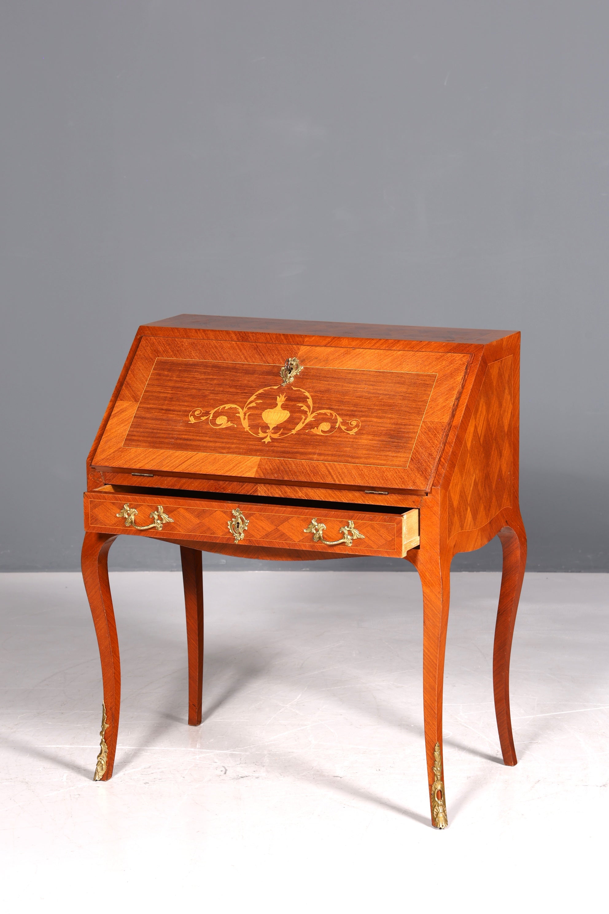 Beautiful Secretary in Baroque Style Office Chest of Drawers Writing Desk