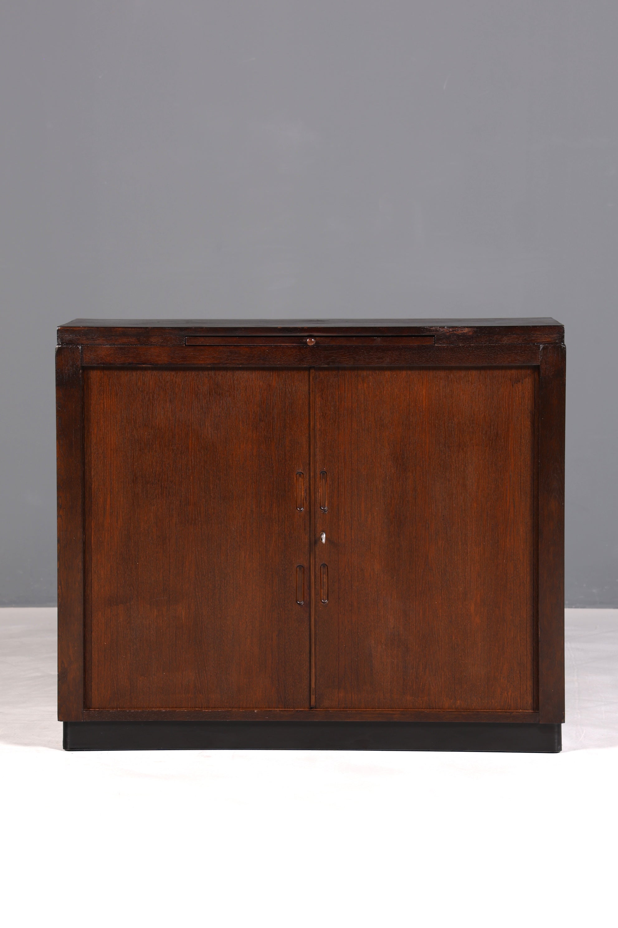 F897 Finish cm Schlichter Mid Century Rollladenschrank Bauhaus Apothekerschrank Art Deco Büro Aktenschrank