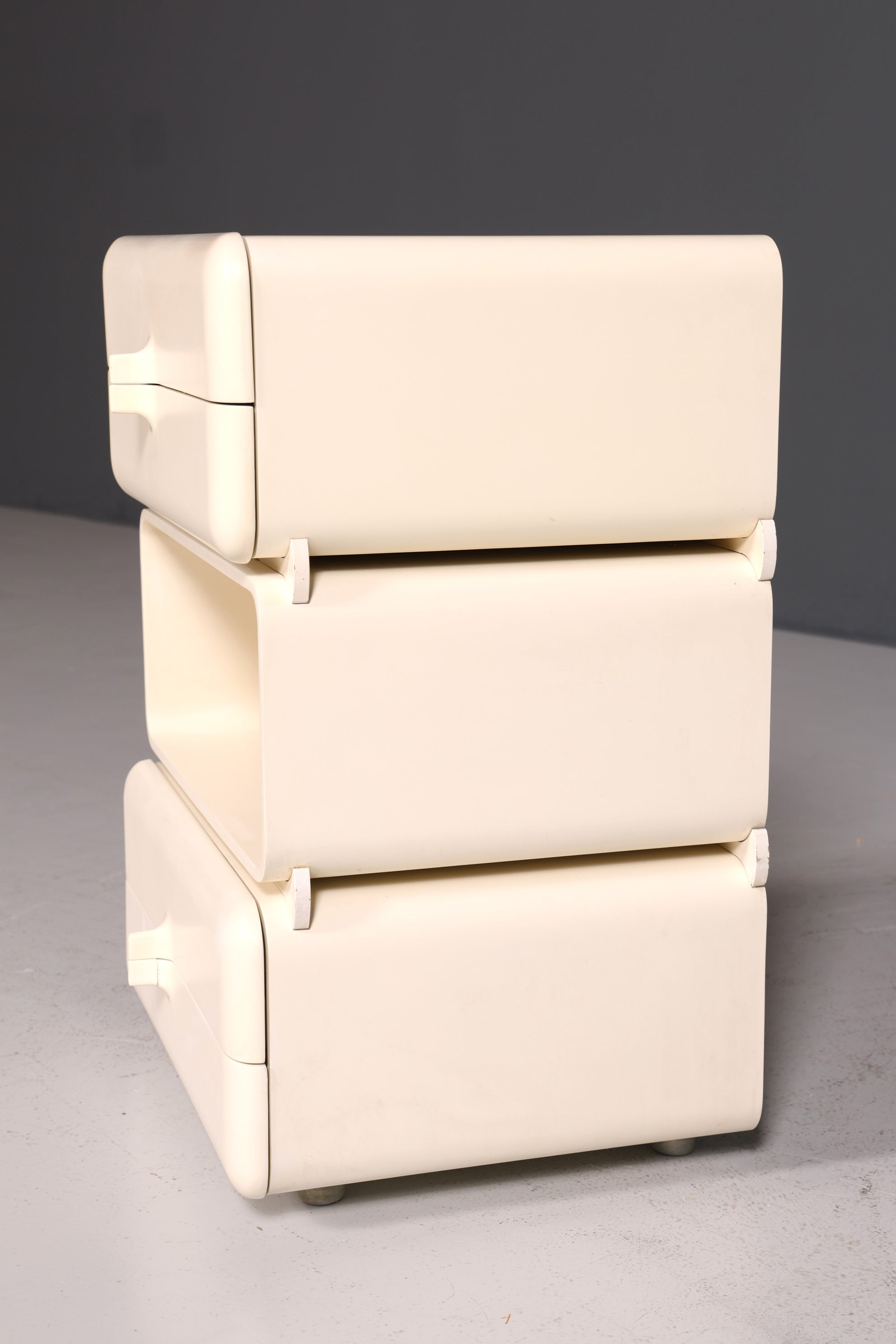 Seltene Mid Century Kommode Space Age Module Nachttisch Design Frankreich Vintage Schubladenkommode 4 von 5