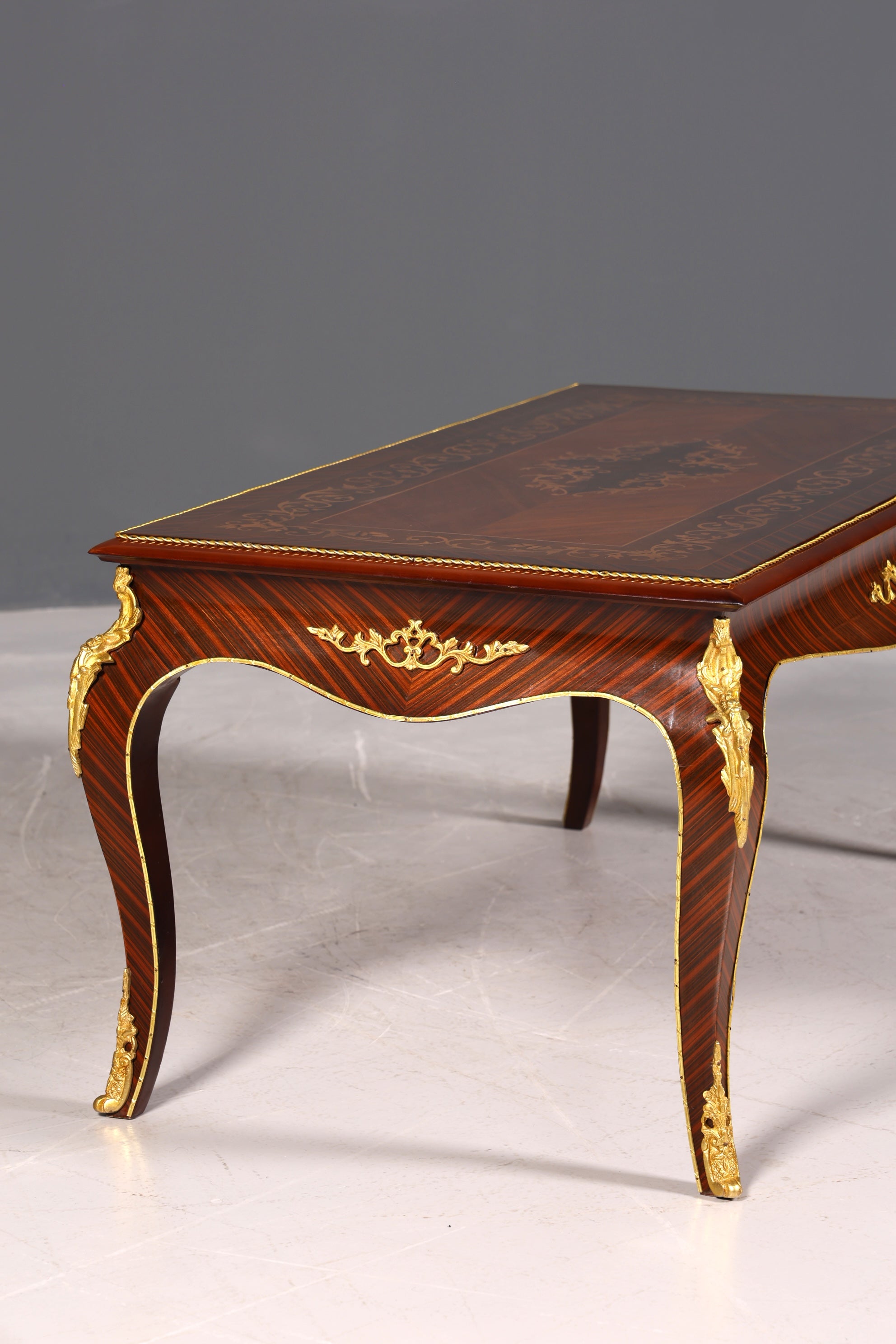 BILDER TAUSCHEN Traumhafter Barock Stil Couchtisch Intarsien Antik Messing Wohnzimmer Tisch Ablage