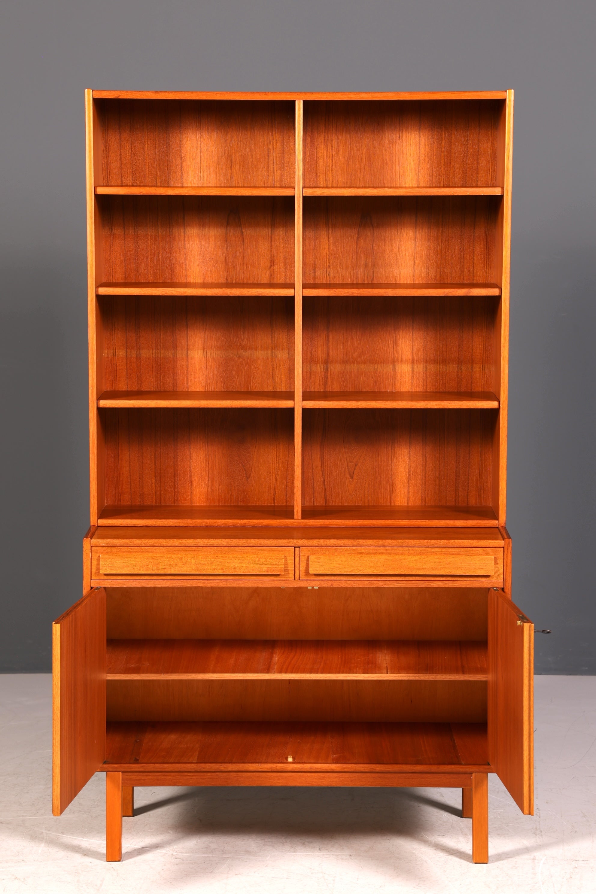 Traumhaftes Mid Century Regal Teak Holz Schrank Danish Design Retro Kommode Vintage Bücherregal 60er Jahre 2 von 2
