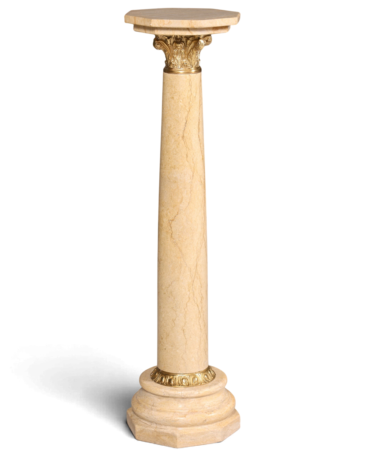 Wunderschöne Barock Stil Säule Louis XV Marmor Blumensäule Naturstein Beige Sockel Ablage 2 von 2