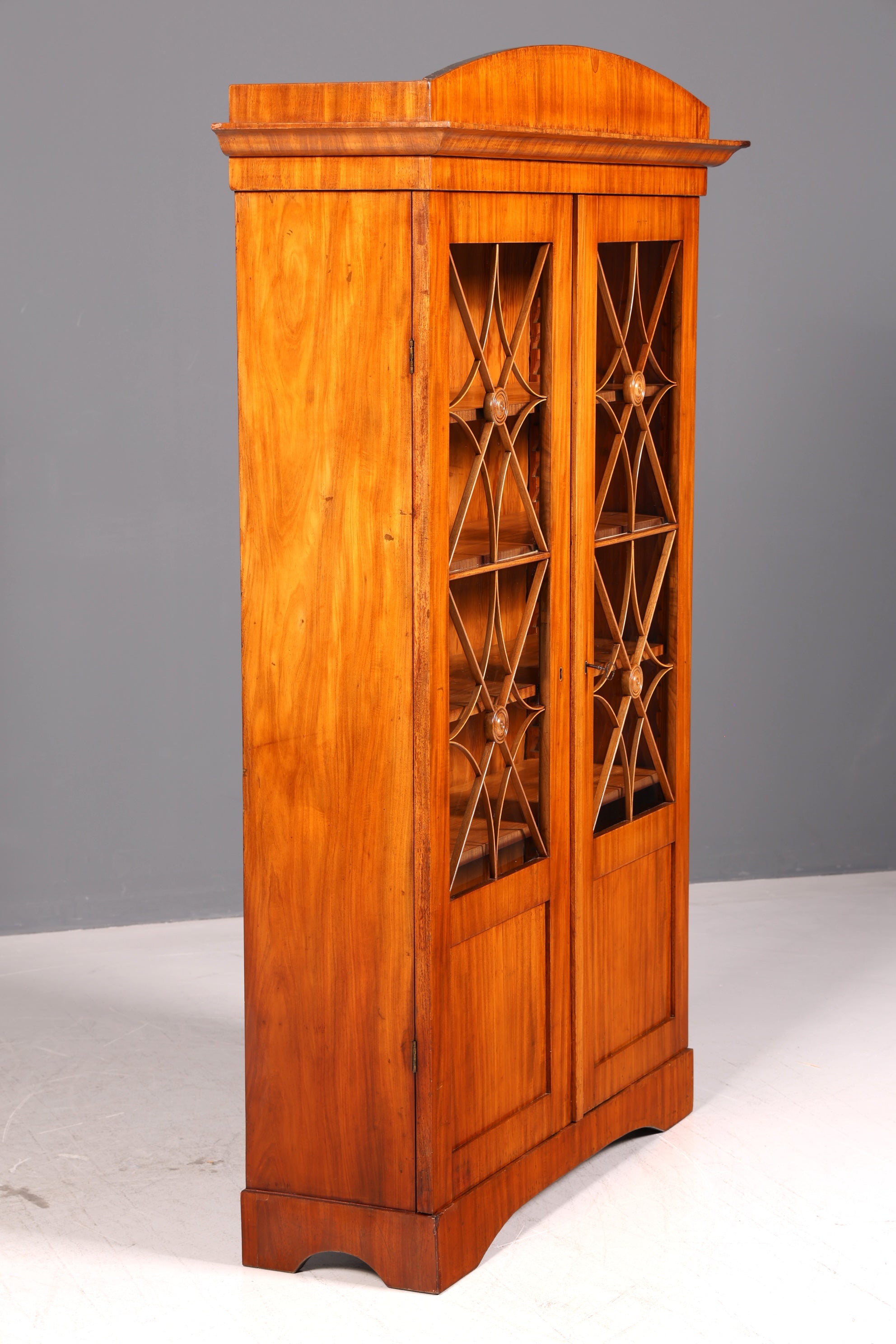 Beeindruckende Biedermeier Vitrine Glasvitrine Bücherschrank Bibliothek Art Deco Bücherregal Antik Massivholz