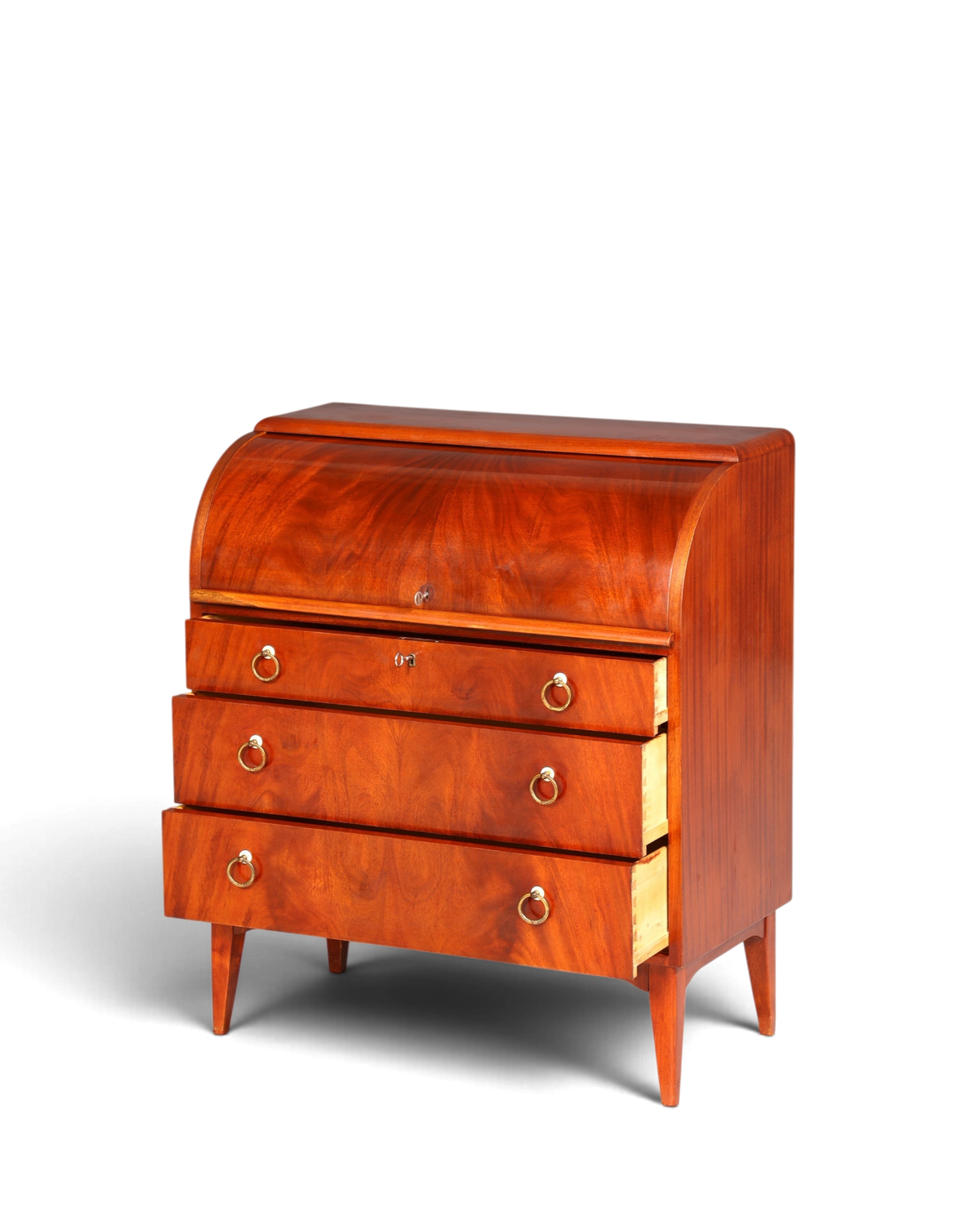 Traumhafter Mid Century Rollladen Sekretär echt Holz Büro Schrank Vintage Schreibkommode