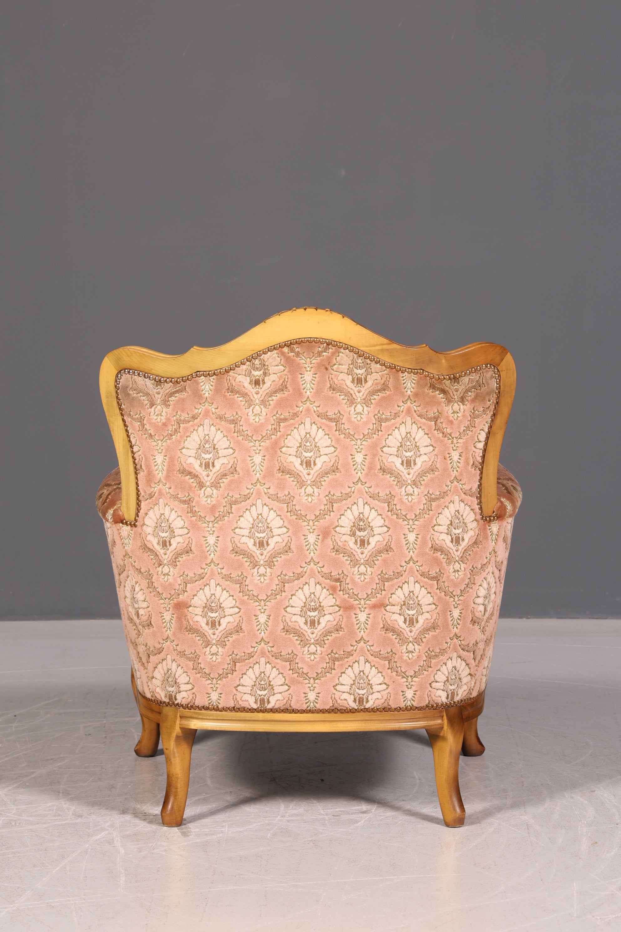 Edler Chippendale Armlehnsessel Barock Stil Sessel Samt Stoff Armchair Antik 1 von 2