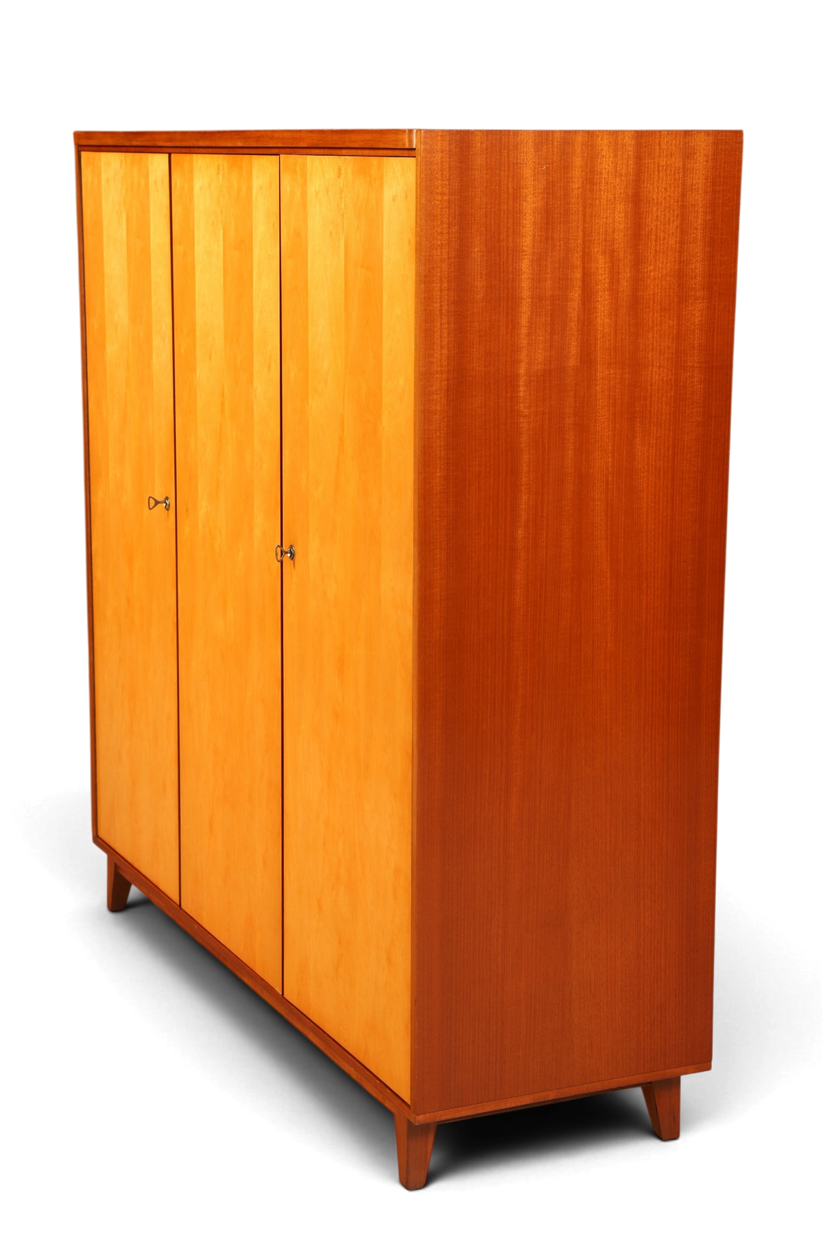 Hauptstadt Möblerei XL Mid Century Kleiderschrank aus Massivholz mit zwei Türen und elegantem Vintage Design