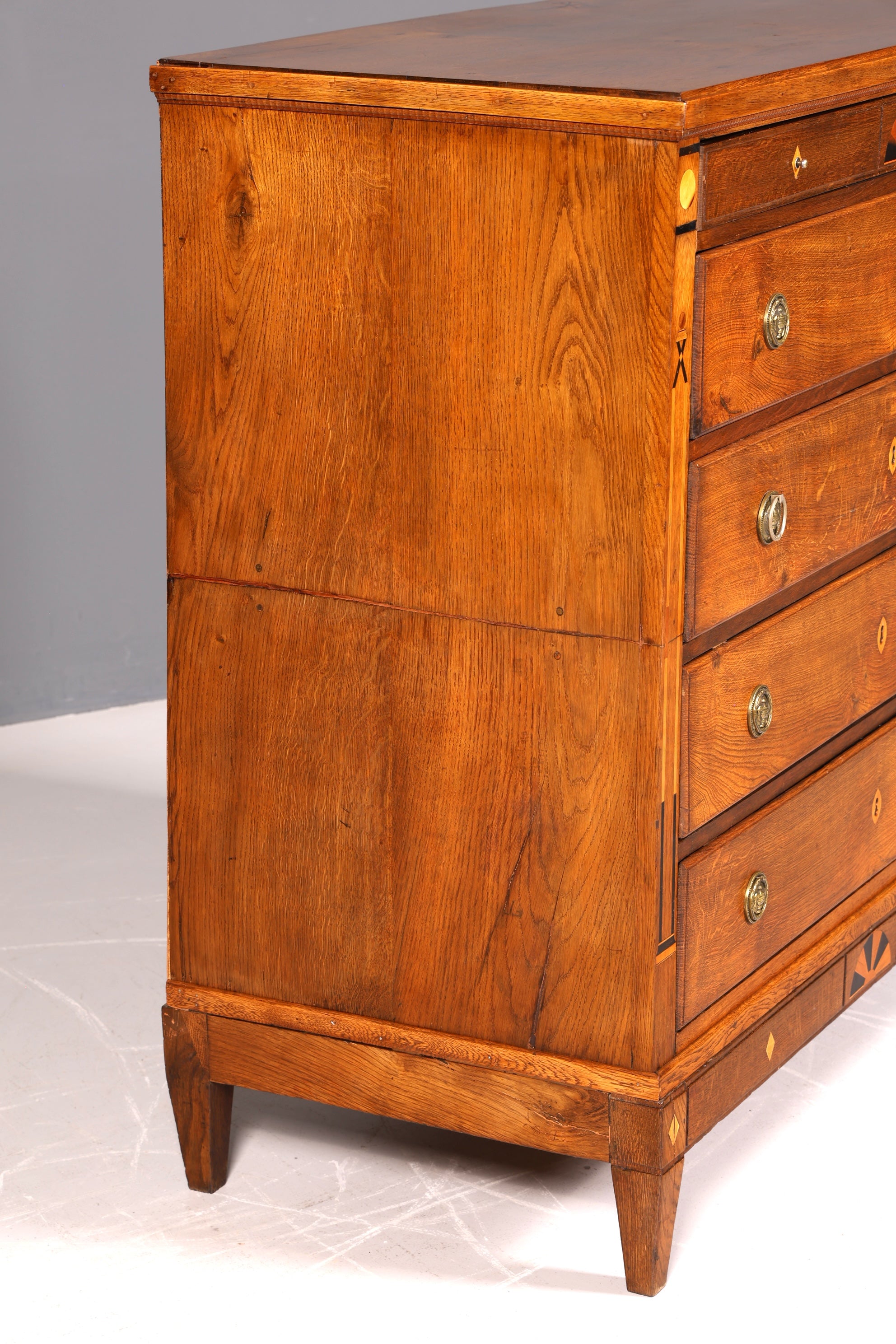 Wunderschöne Louis Seize Kommode Echt Holz Eiche Schubladenkommode Barock Intarsien Antik