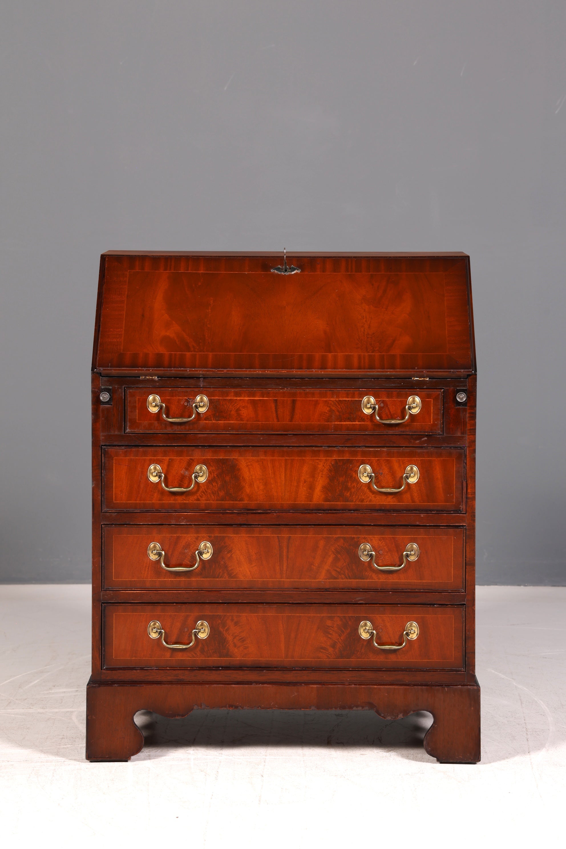 Wunderschöner Englischer Sekretär Schreibkommode Mahagoni Echt Holz Schreibtisch Kommode 60s UK Vintage