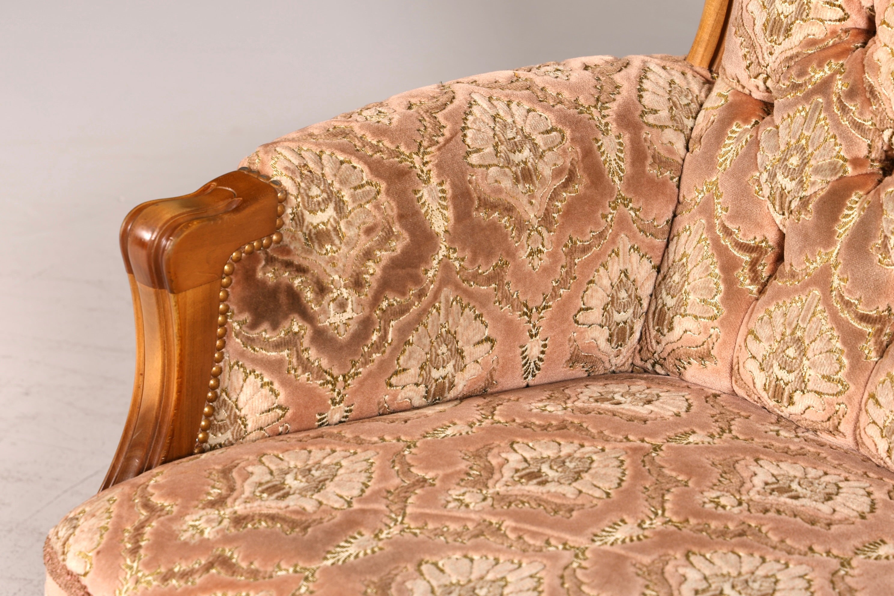 Wunderschönes Chippendale Sofa Barock Stil Couch Samt Stoff 3 Sitzer Antik Vintage