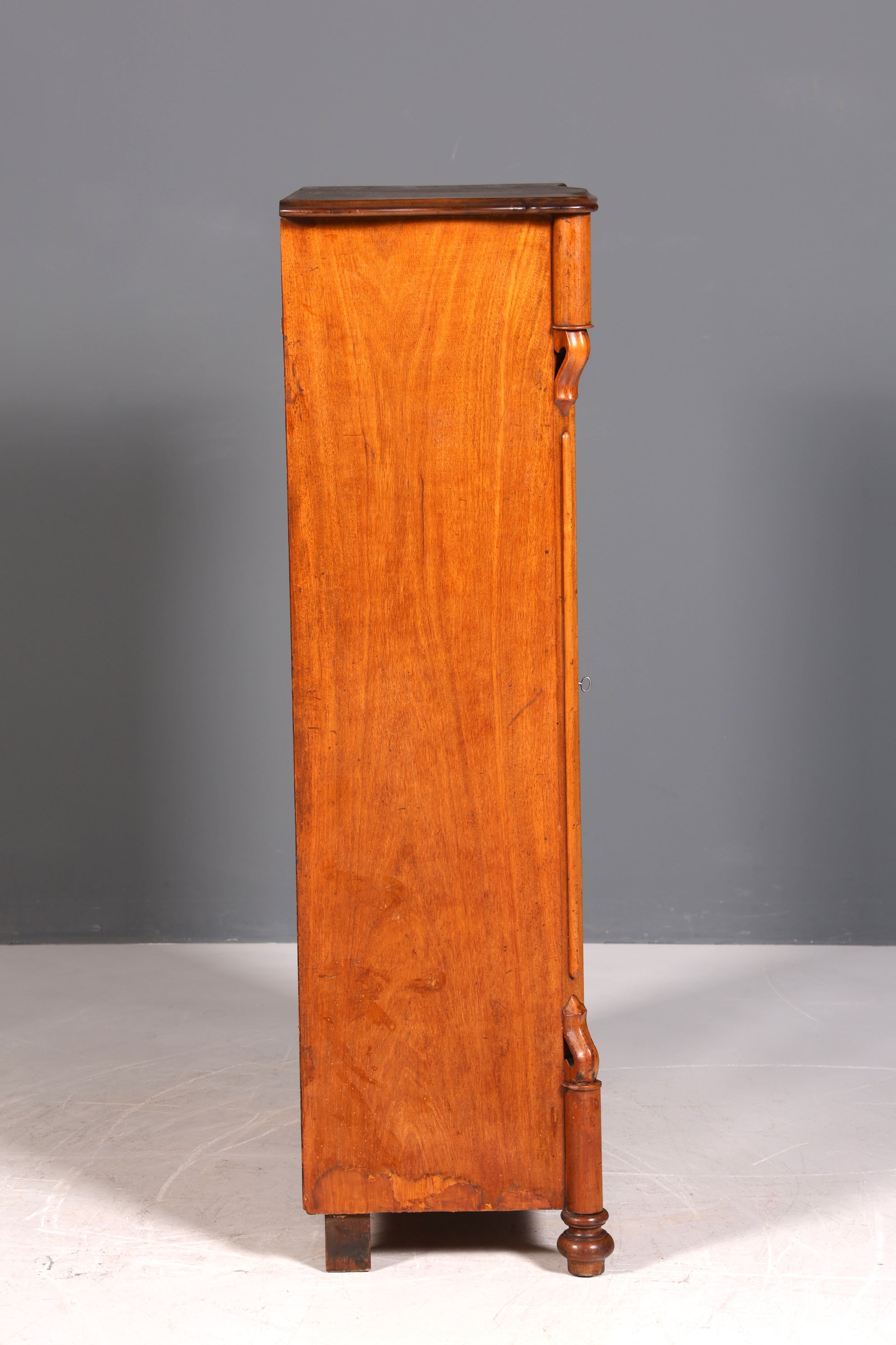 Fantastic Louis Philippe showcase antique Biedermeier cabinet made of real wood around 1880