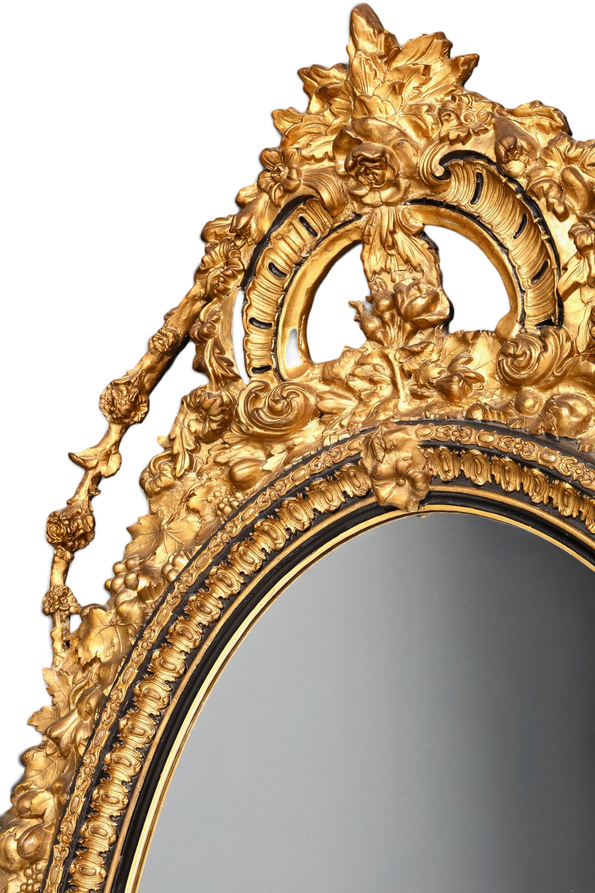 Wunderschöner Original Barock Wandspiegel Antik Stil Spiegel Flurspiegel Ornamenten dekorativer Spiegel um 1860