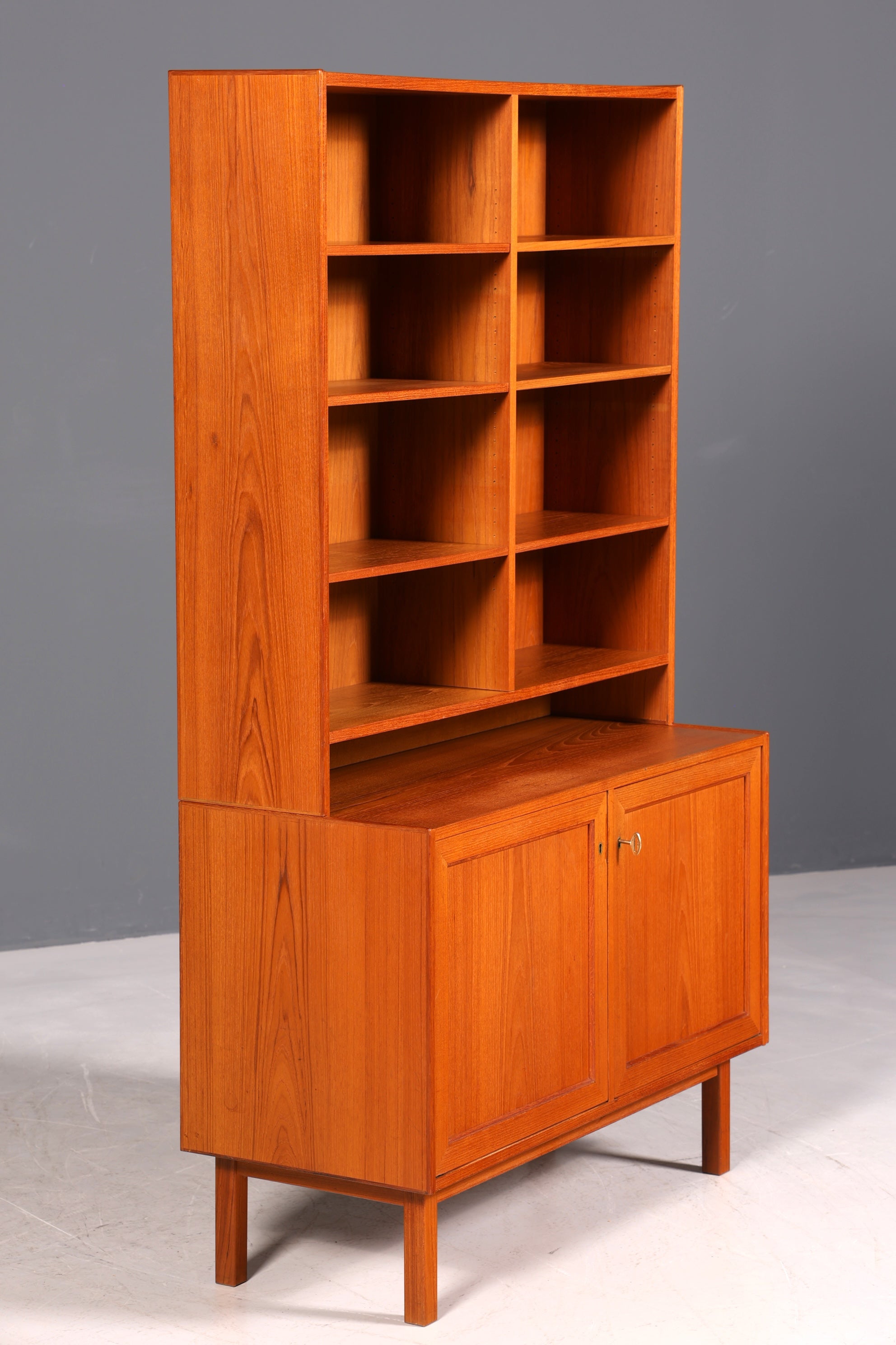 Traumhaftes Mid Century Regal Teak Holz Schrank Danish Design Retro Kommode Vintage Bücherregal 60er Jahre