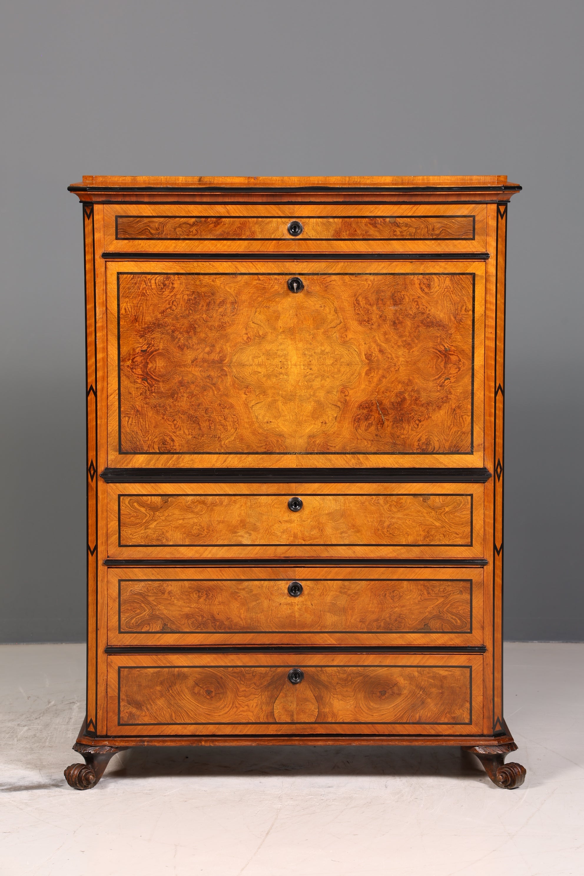 Wunderschöner Biedermeier Sekretär Louis Philippe Büro Vertiko Kommode Antik Schreibtisch
