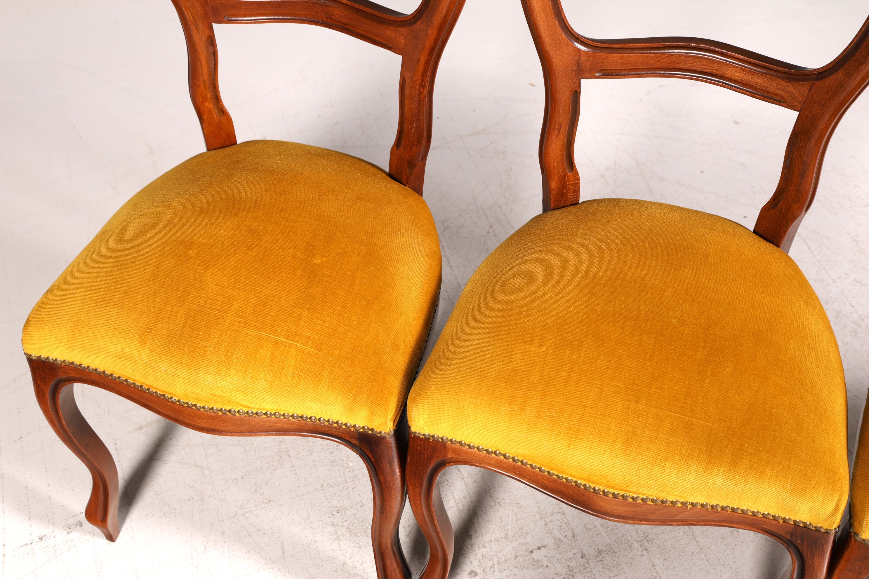 Edle 4x Louis Philippe Stühle Set um 1880 Antik Biedermeier Nussbaum Esszimmerstühle Polsterstühle Sekretär Stühle Vintage