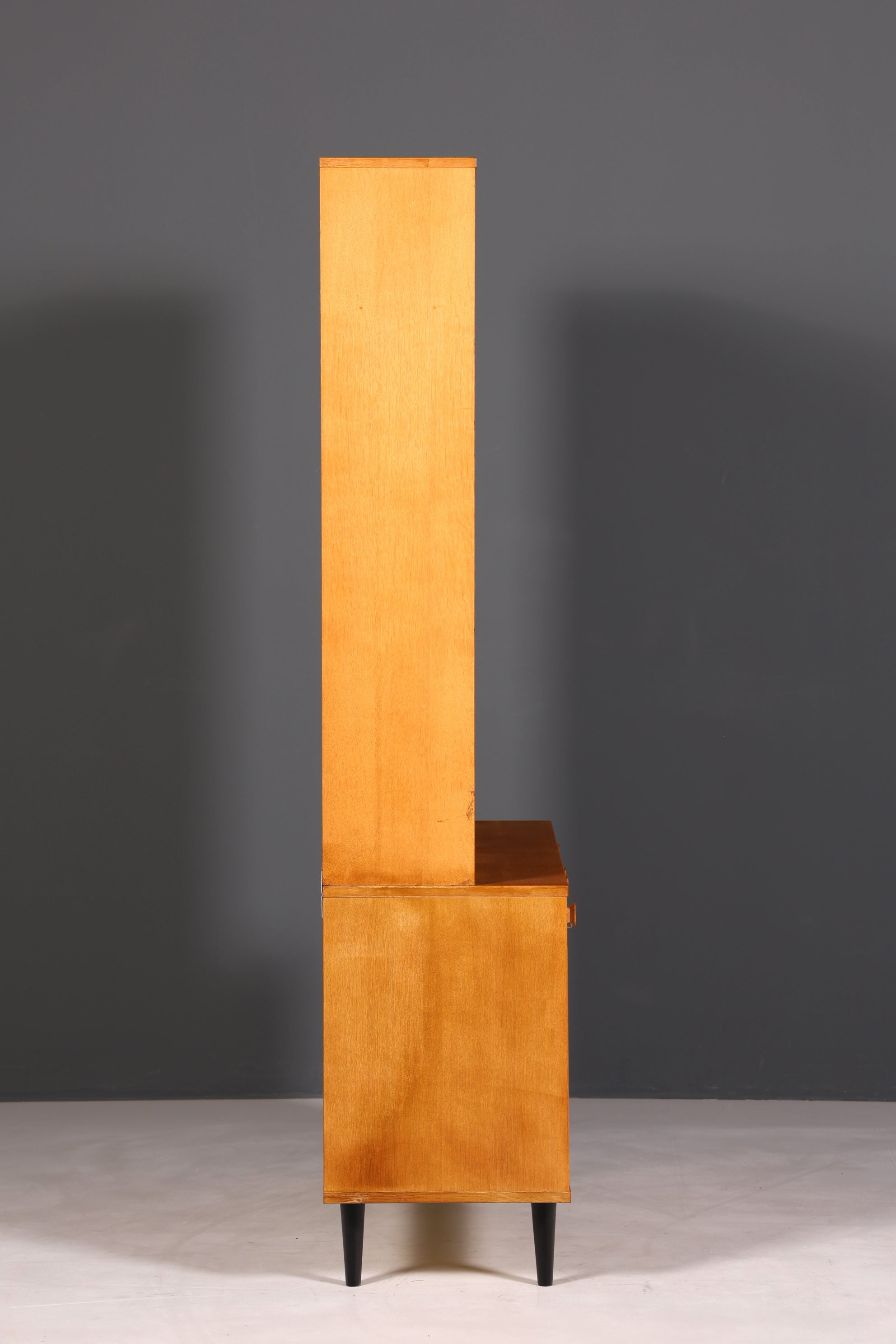 F894 Finish Traumhaftes Mid Century Regal echt Holz Schrank Danish Design Retro Kommode Vintage Bücherregal 60er Jahre