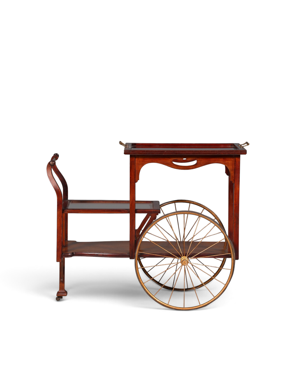 Wunderschöner filigraner Jugendstil Servierwagen Antik Glas Barwagen Teewagen um 1910