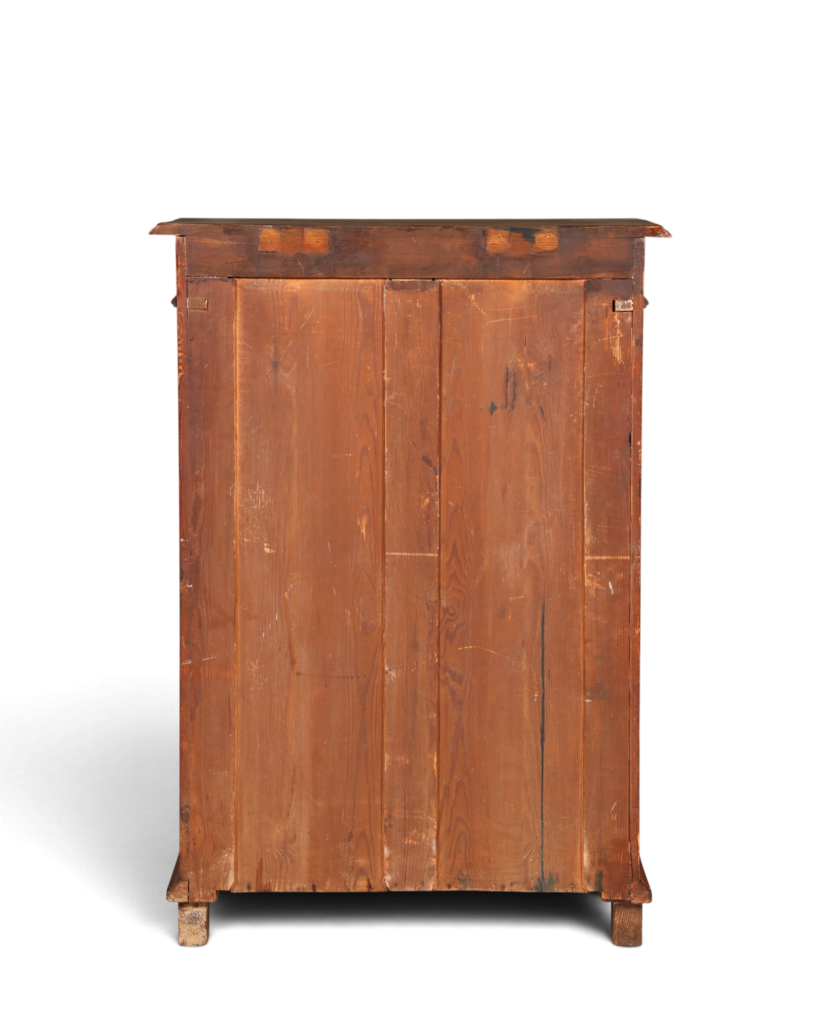 Rückansicht des antiken Jugendstil Vertiko Schranks aus massivem Holz von Hauptstadt Möblerei