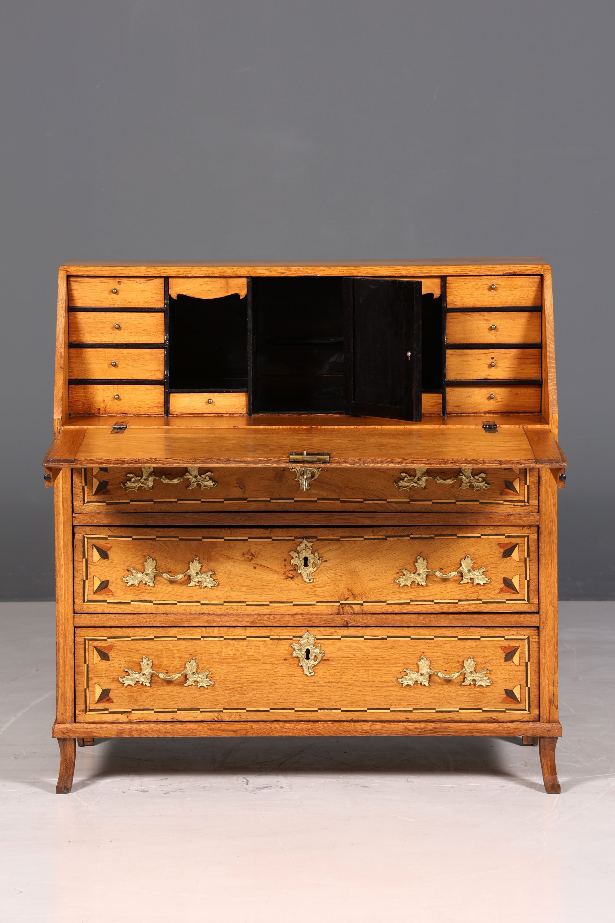 Original Barock Sekretär um 1800 Kommode Antik massiv Holz Schreibtisch Schreibkommode