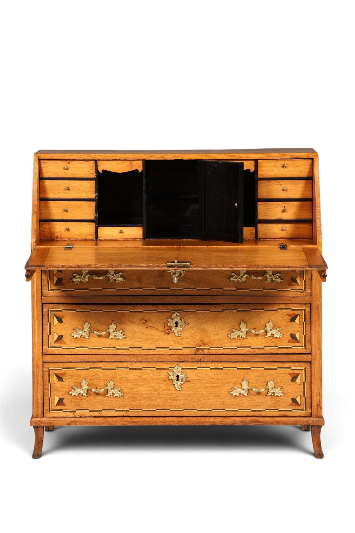 Original Barock Sekretär um 1800 Kommode Antik massiv Holz Schreibtisch Schreibkommode