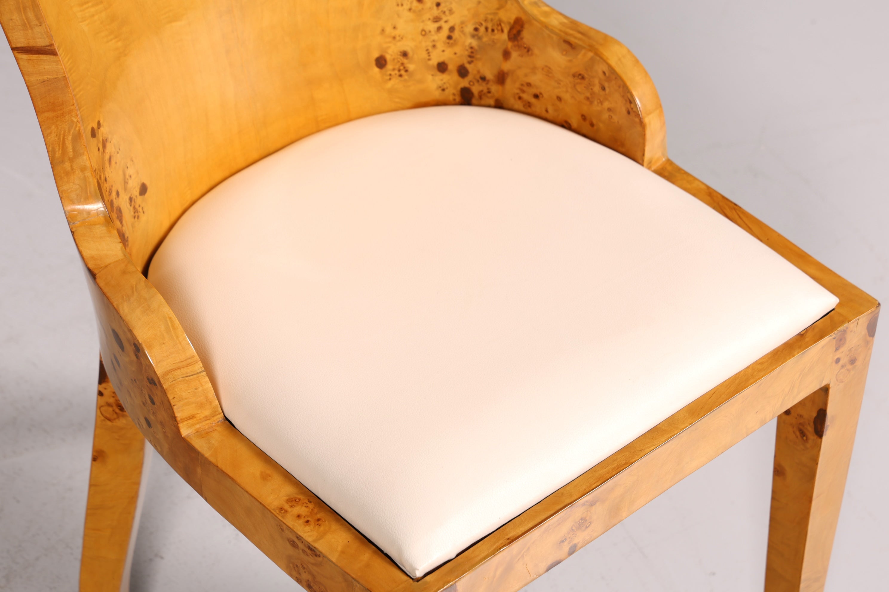 Stilvoller Art Deco Design Stuhl Biedermeier Stil Sekretär Stuhl Birke Esszimmer Stuhl 3 von 4