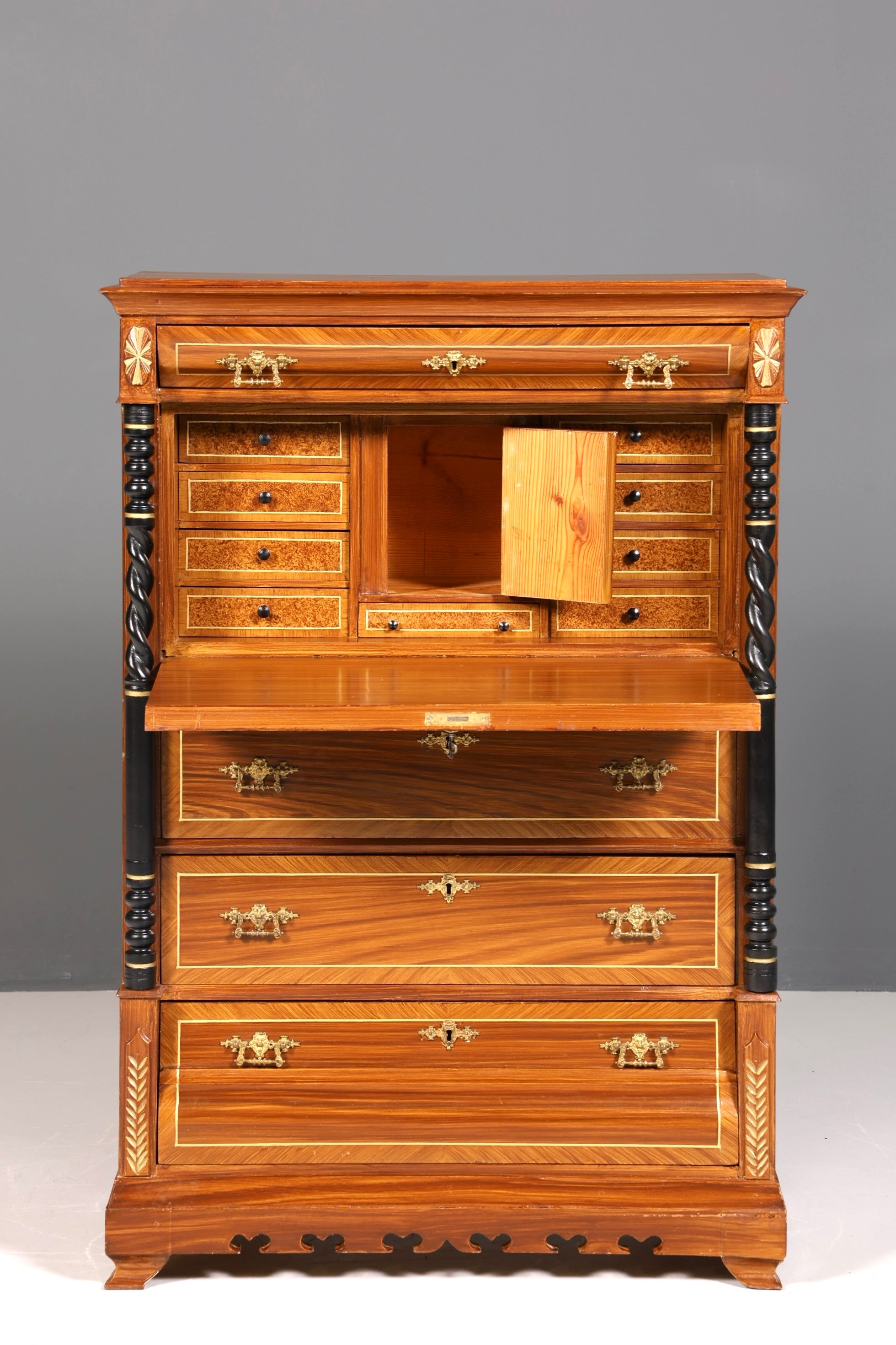 Traumhafter Gründerzeit Sekretär Vertiko Highboard Louis Philippe Kommode um 1880