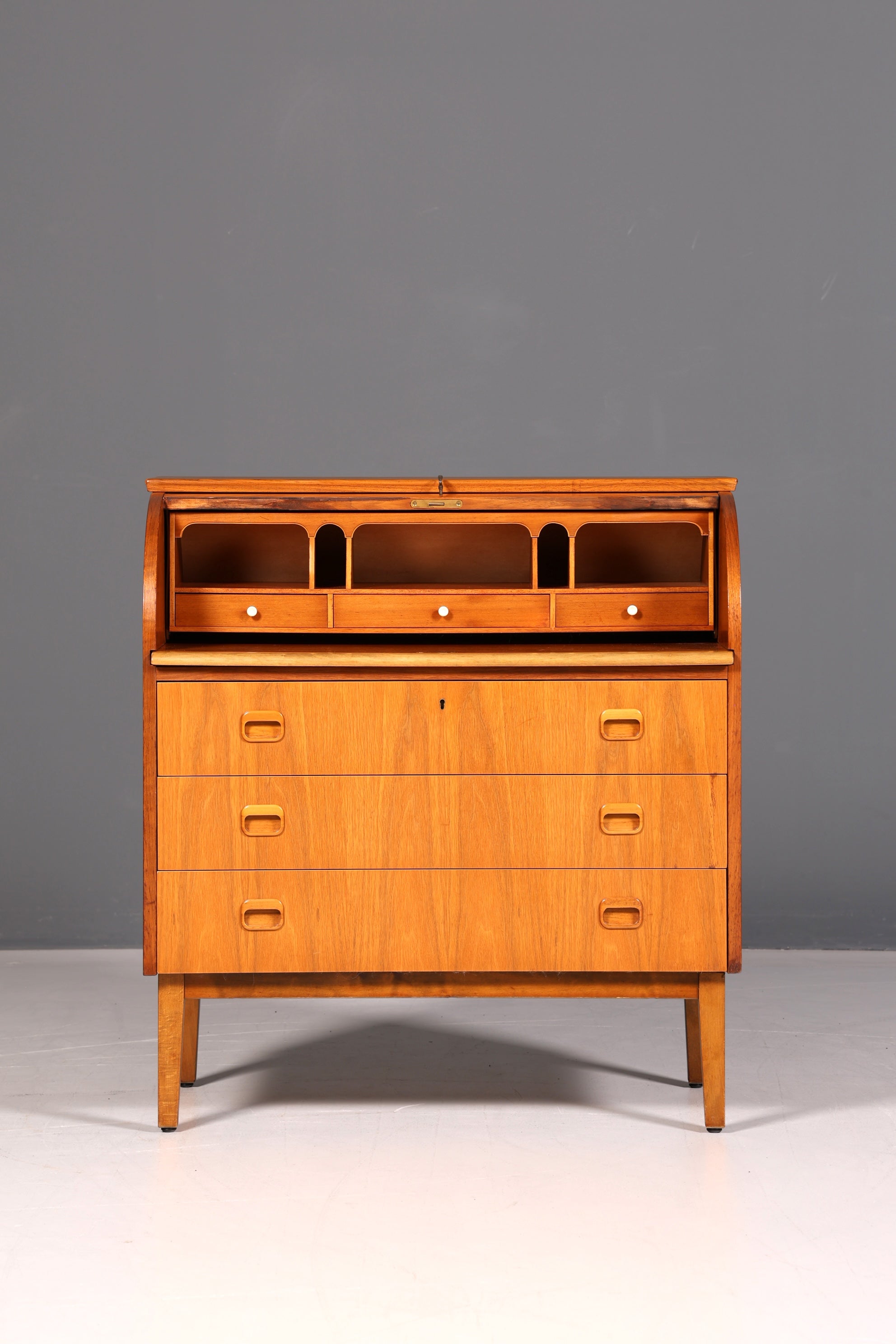 Wunderschöner Mid Century Rollladen Sekretär Danish Design Schreibkommode 60er Jahre