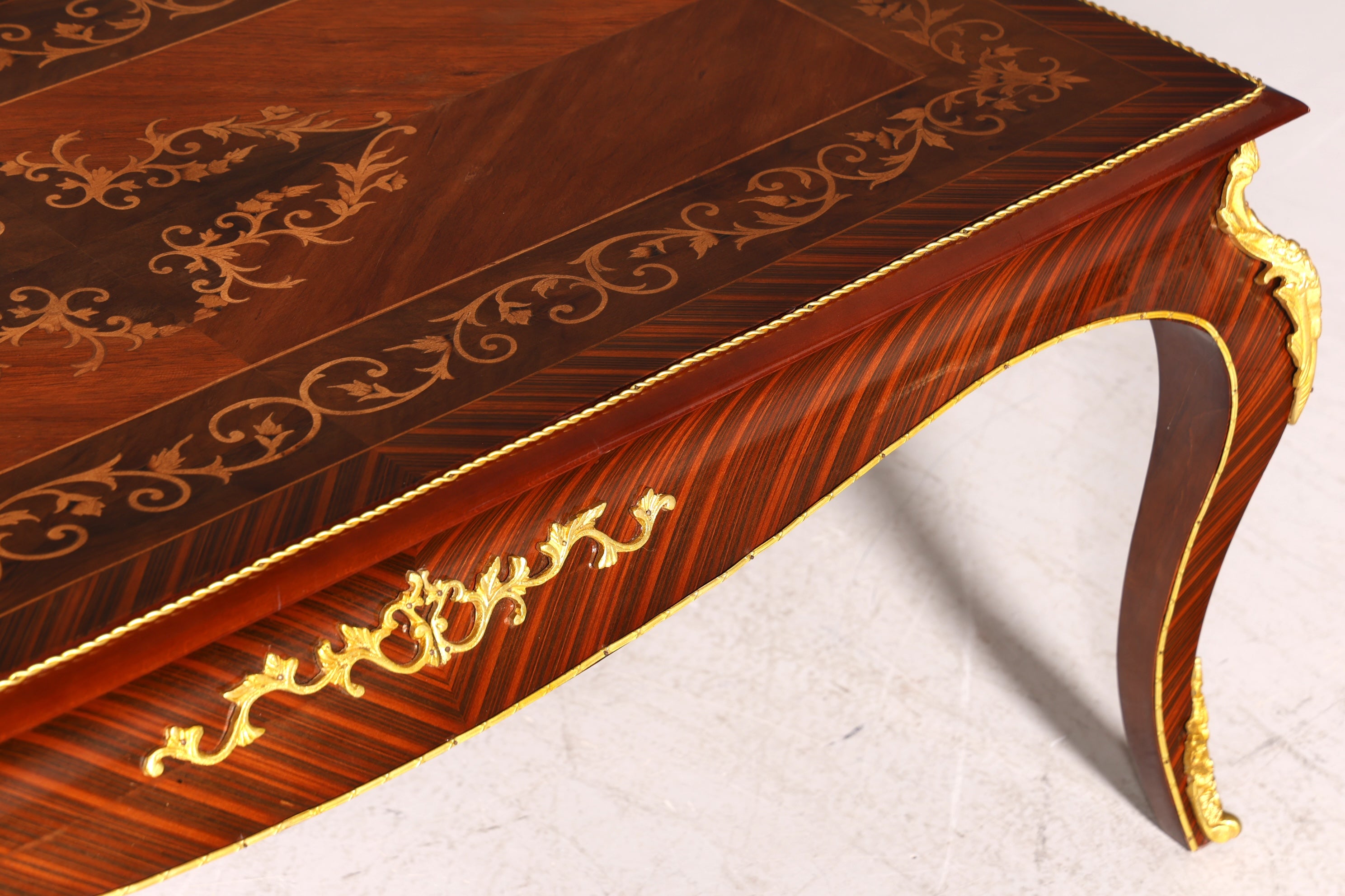 BILDER TAUSCHEN Traumhafter Barock Stil Couchtisch Intarsien Antik Messing Wohnzimmer Tisch Ablage