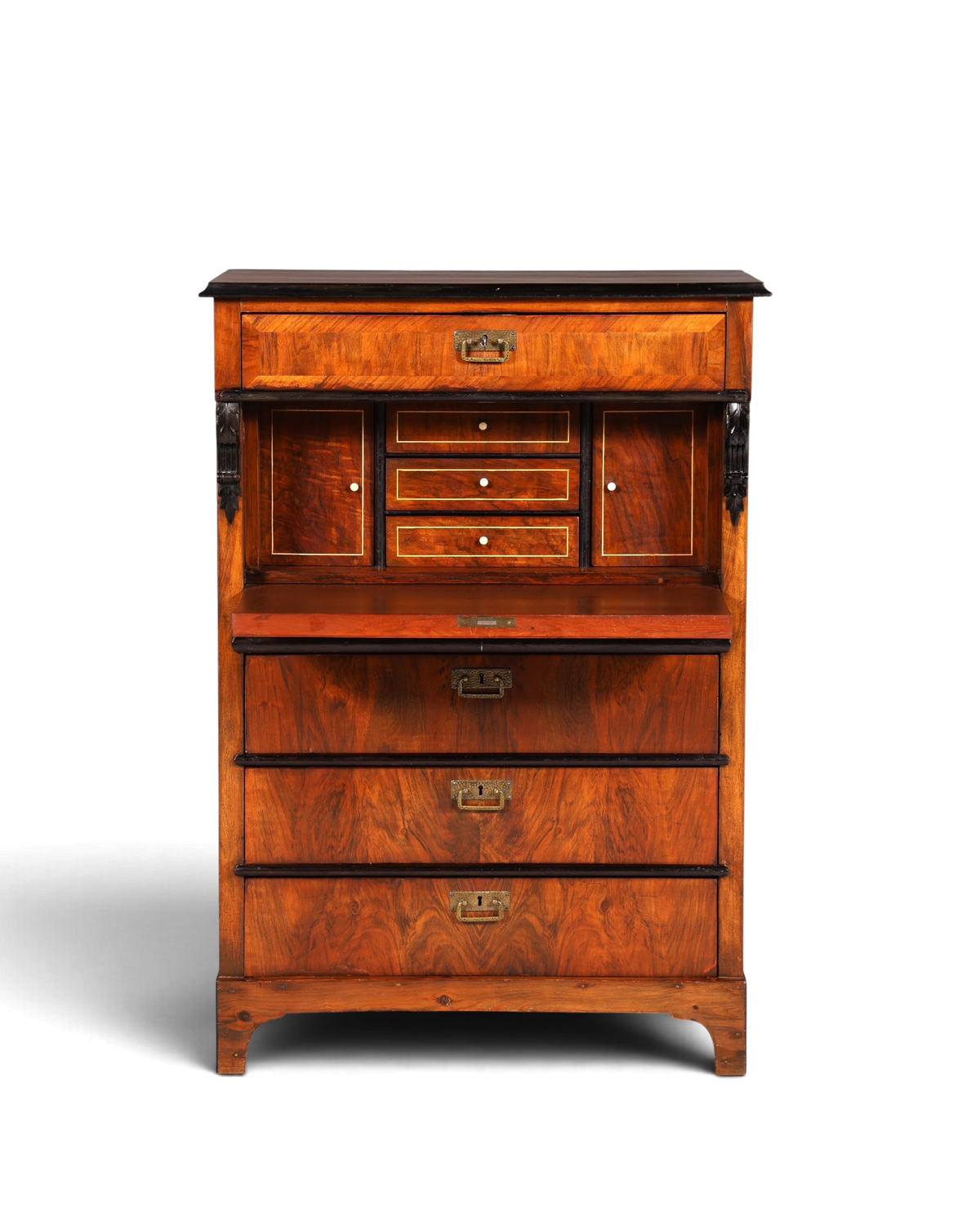 F841 Finish Wunderschöner Gründerzeit Sekretär Kommode Jugendstil Schubladenkommode Antik Vertiko