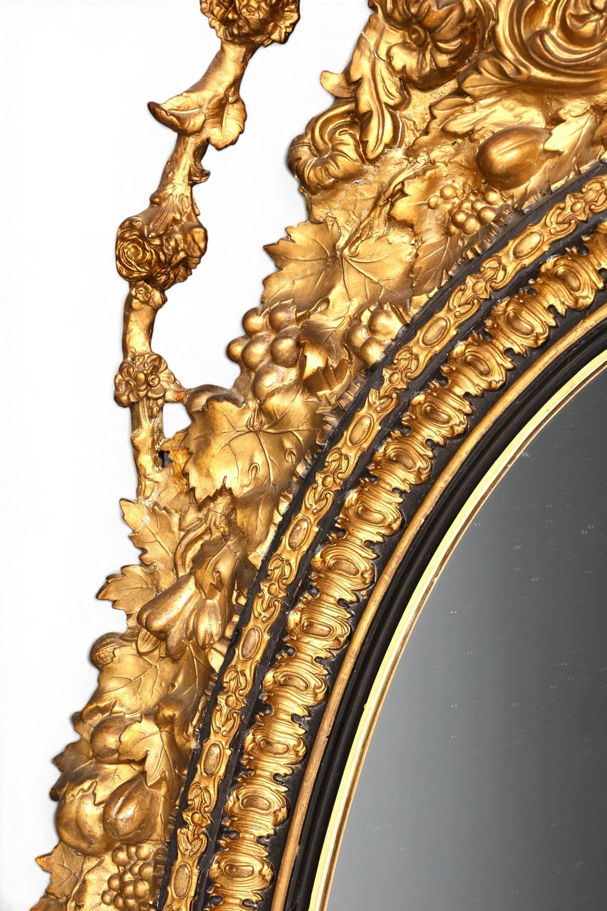 Wunderschöner Original Barock Wandspiegel Antik Stil Spiegel Flurspiegel Ornamenten dekorativer Spiegel um 1860