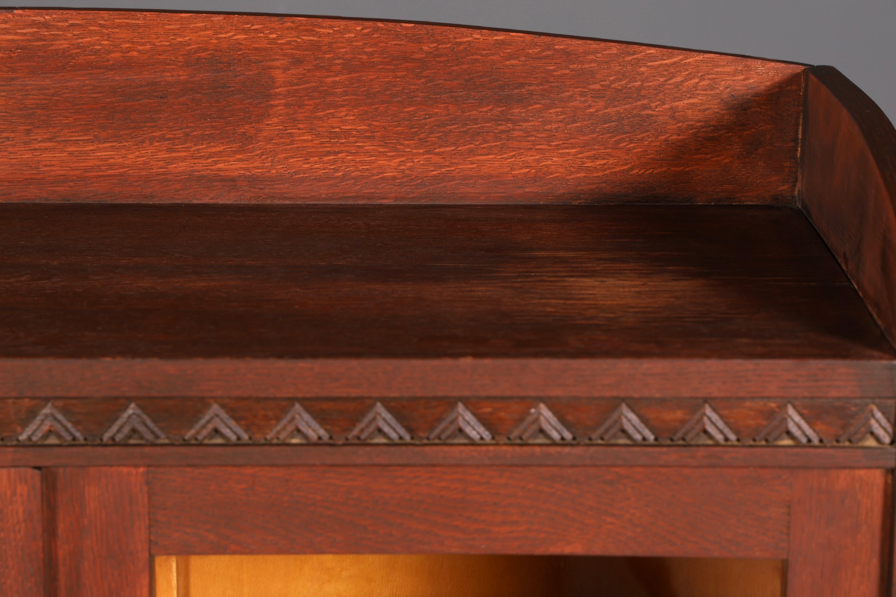 G045 Finish Traumhafte Jugendstil Vitrine Antike Holz Bücherschrank Eiche Antik Schrank Geschirrschrank