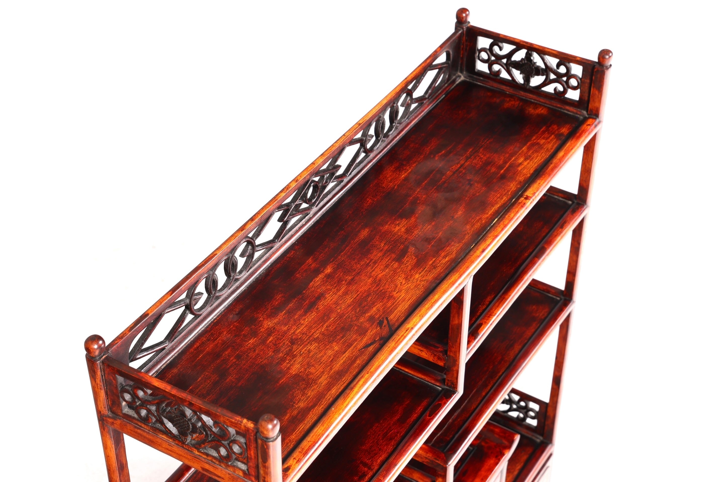 Beautifully ornate Chinese shelf, Chinese bookshelf, tiered stand, Asian bookcase