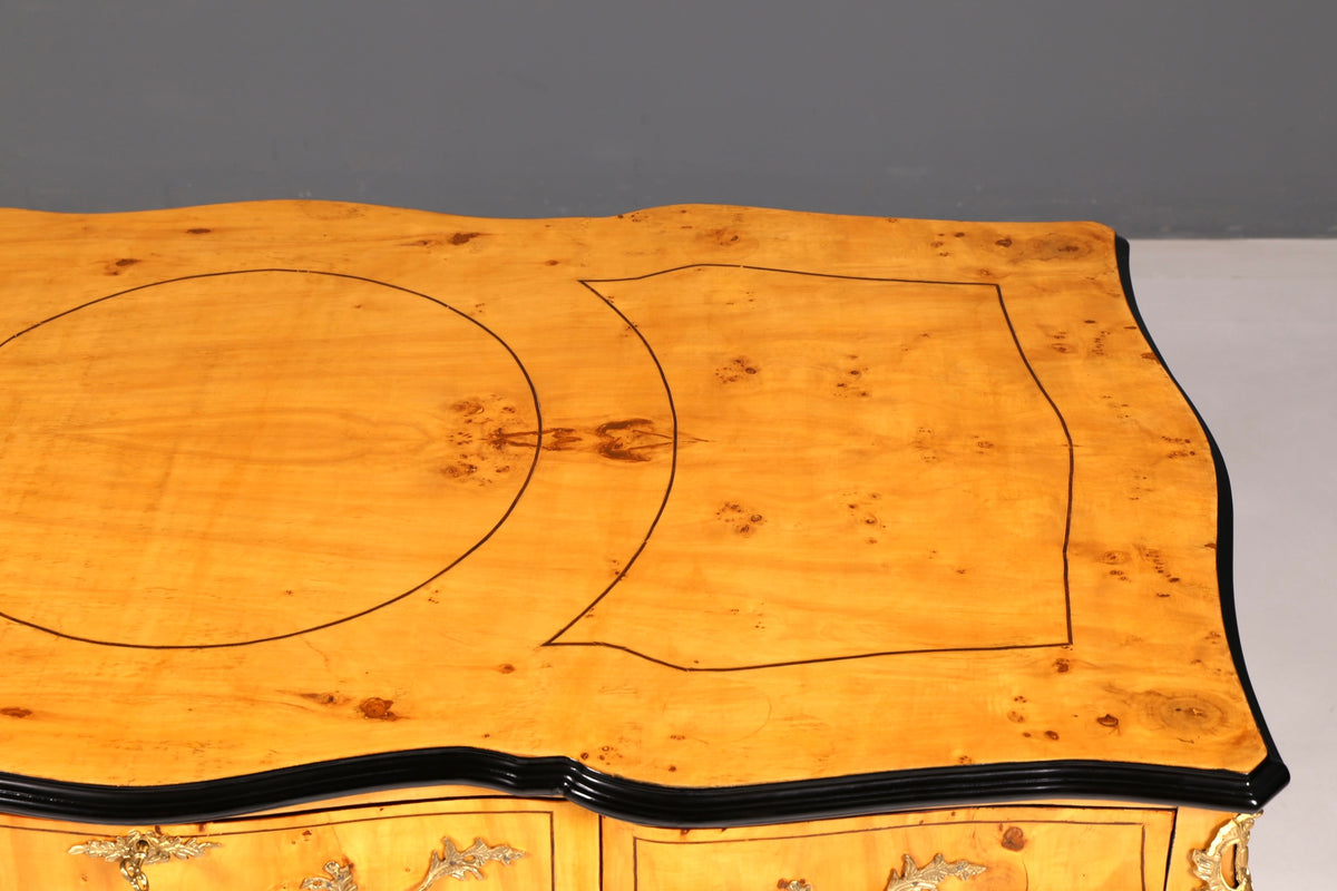 Prachtig bureau in Louis-XV-stijl, Franse kantoortafel in antieke stijl, massief houten bureau