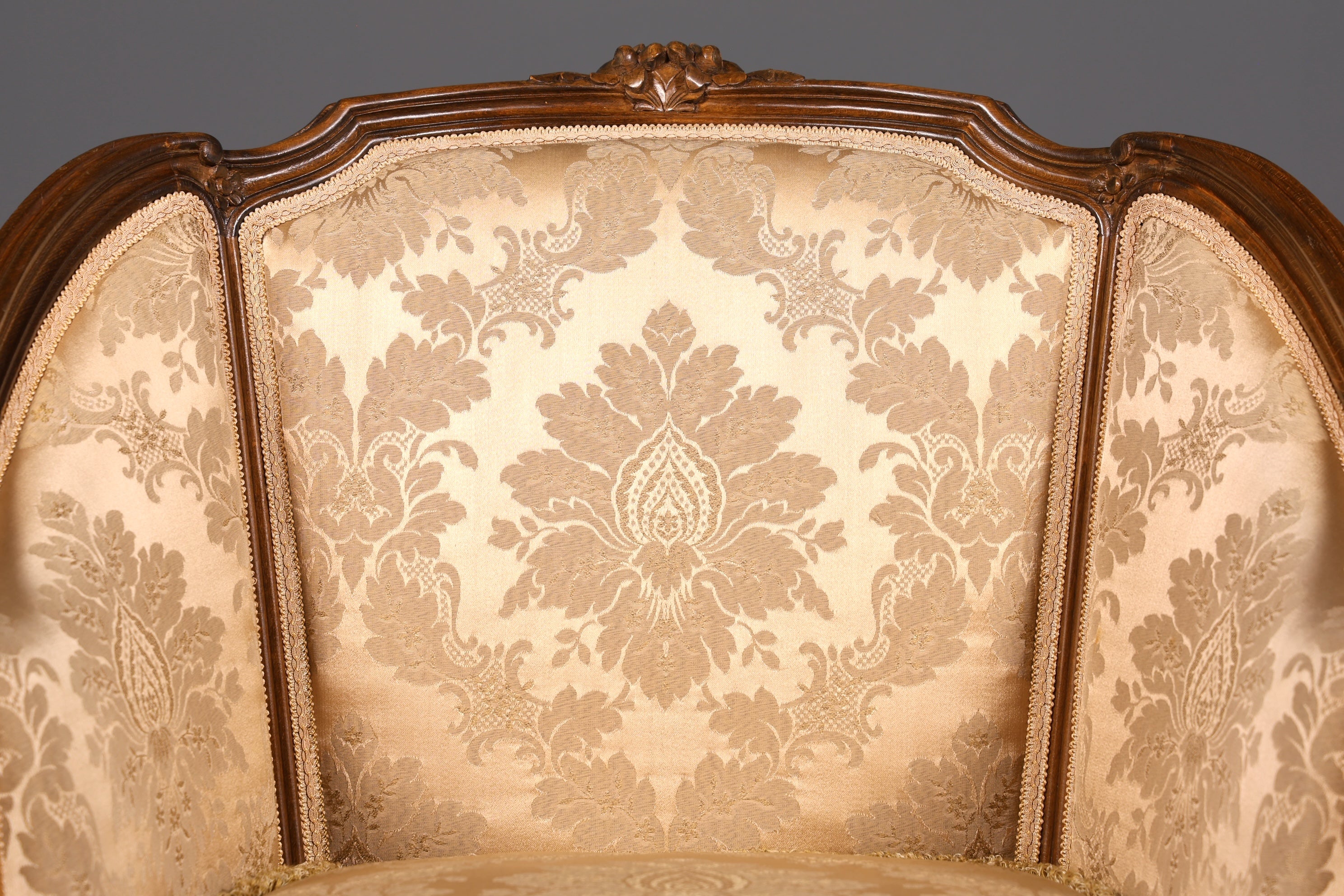 Edler Chippendale Armlehnsessel Barock Stil Samt Stoff Sessel Armchair Rococo Antik Polstersessel