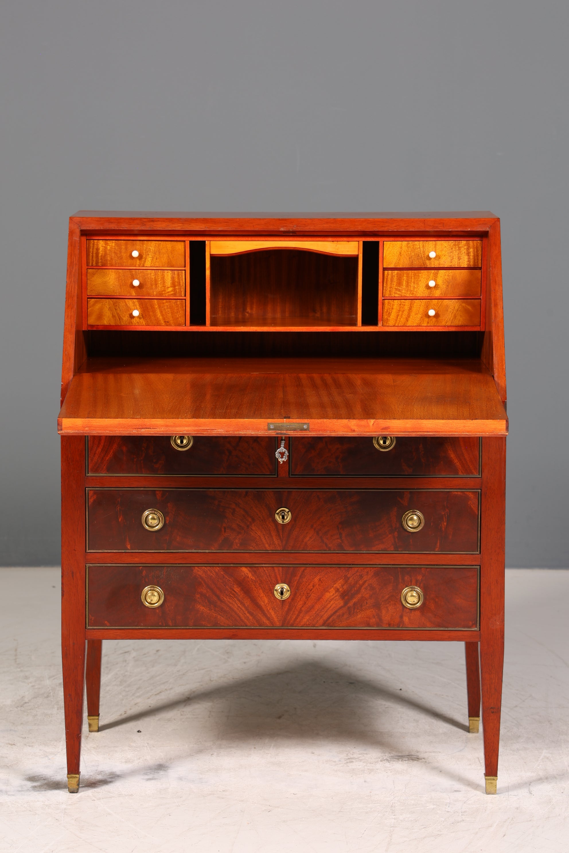 Edler Sekretär im Louis Seize Stil Büro Kommode Empire Englisch Schreibkommode Schreibtisch