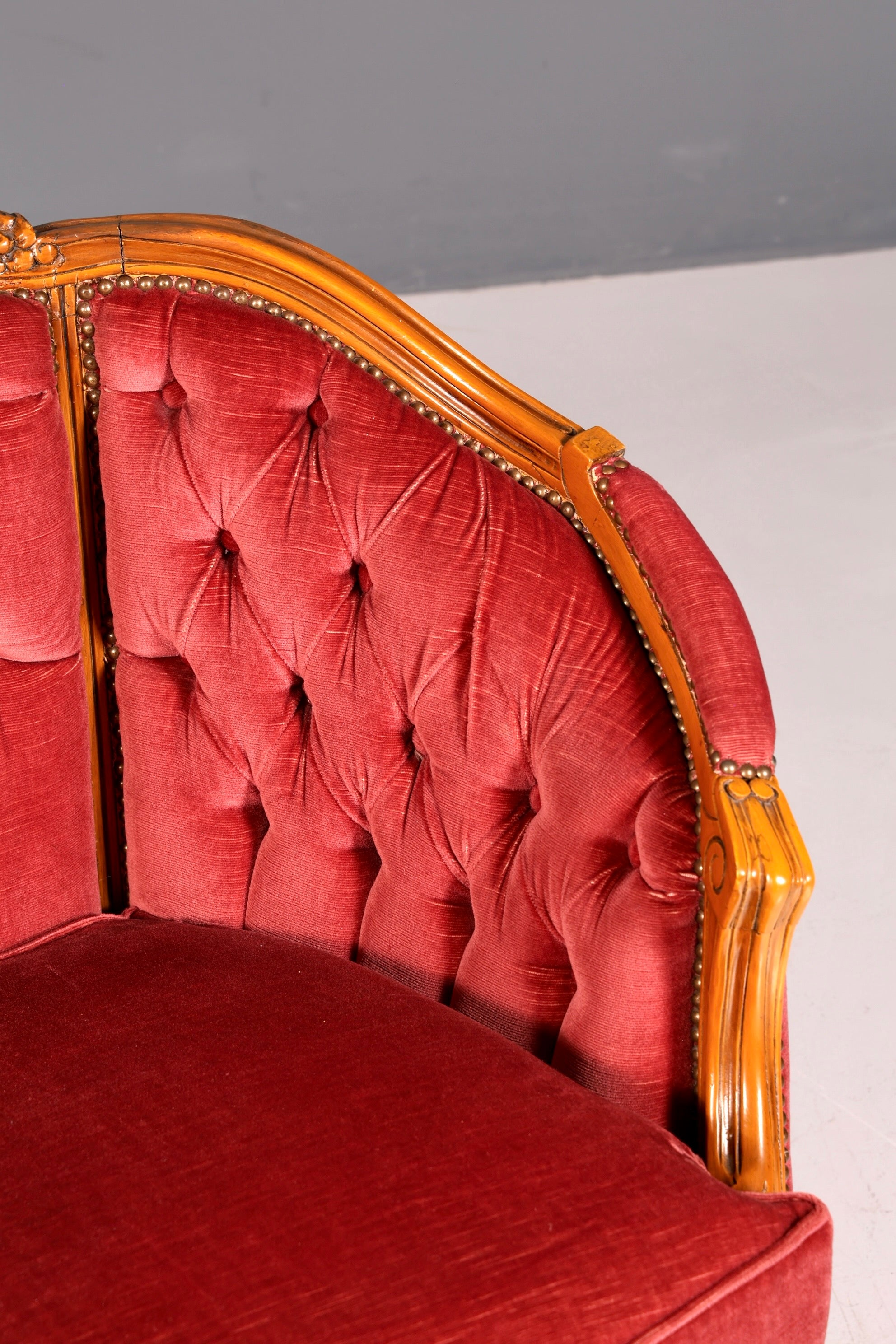 G064 Finish cm Wunderschönes Chippendale Sofa Barock Stil Couch Samt Stoff 3 Sitzer