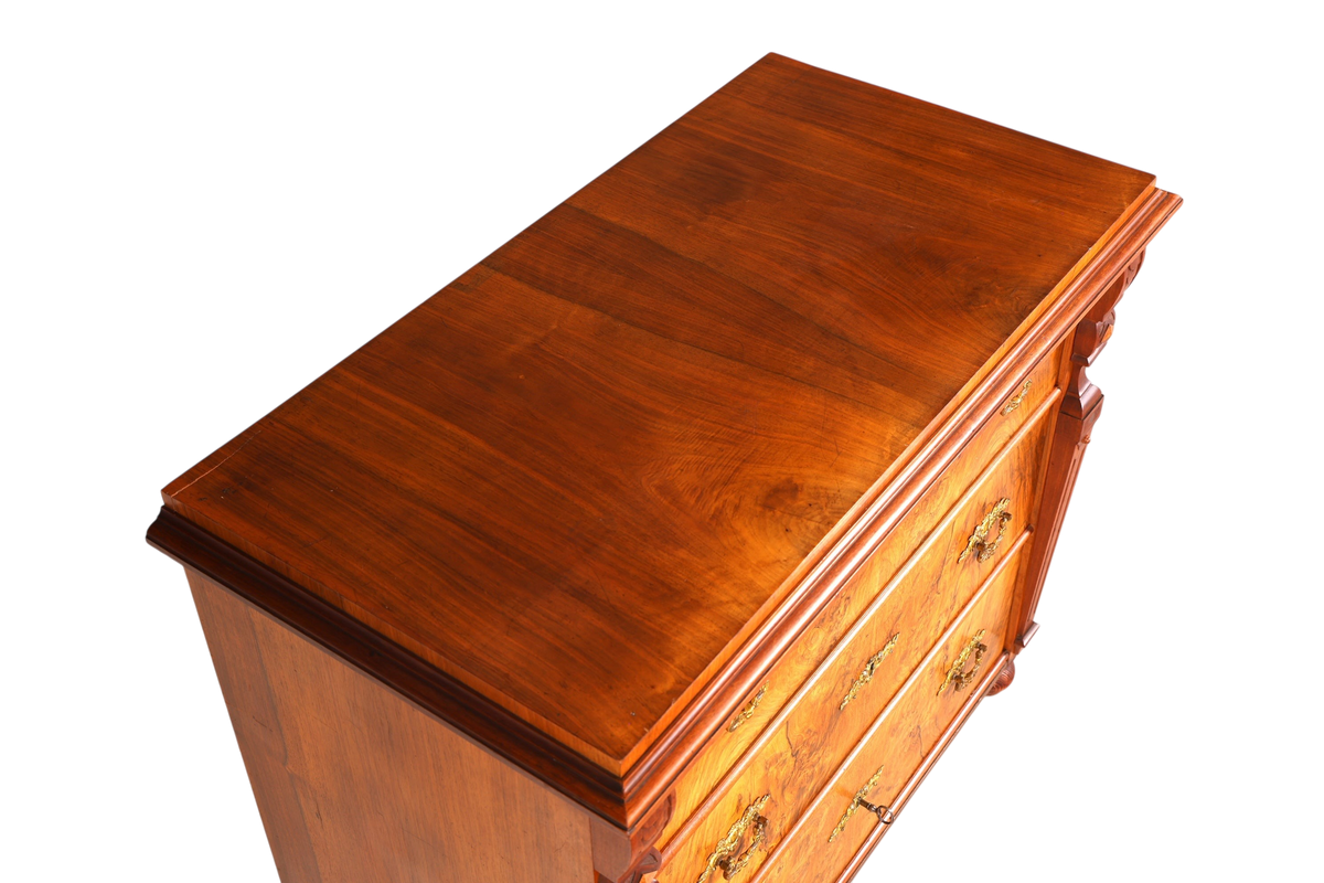 G071 Finish cm Wunderschöne Gründerzeit Kommode Louis Philippe Nussbaum Schubladen Kommode Sideboard um 1880