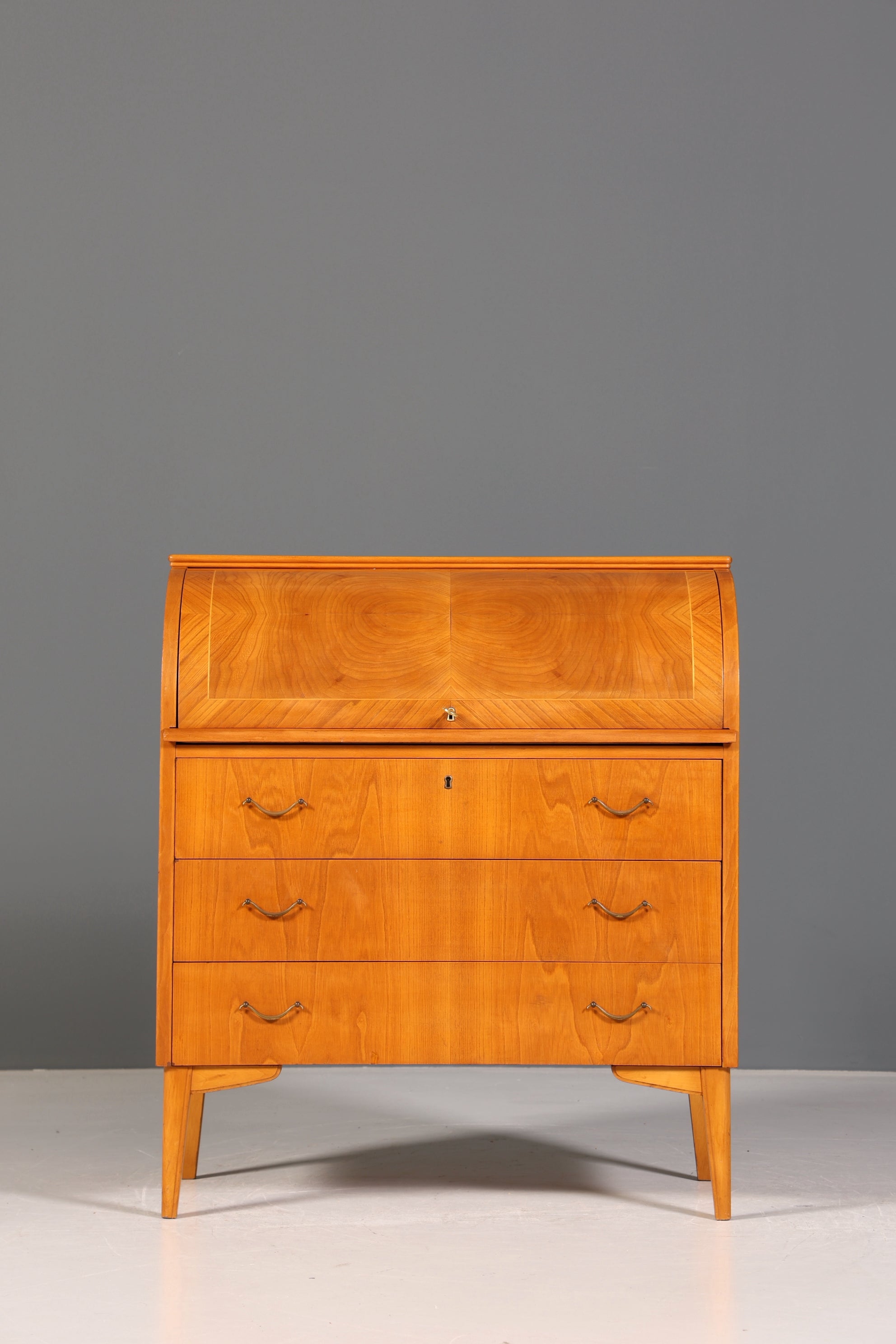 Wunderschöner Mid Century Rollladen Sekretär echt Holz Büro Schrank Vintage Schreibkommode