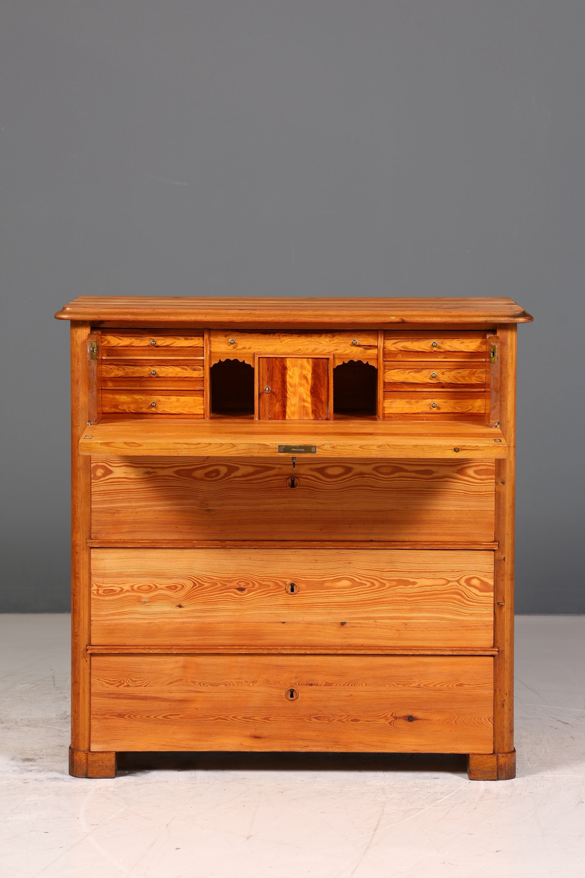 Stilvolle Biedermeier Kommode Antik Schrank Schubladenkommode Weichholz Wäschekommode